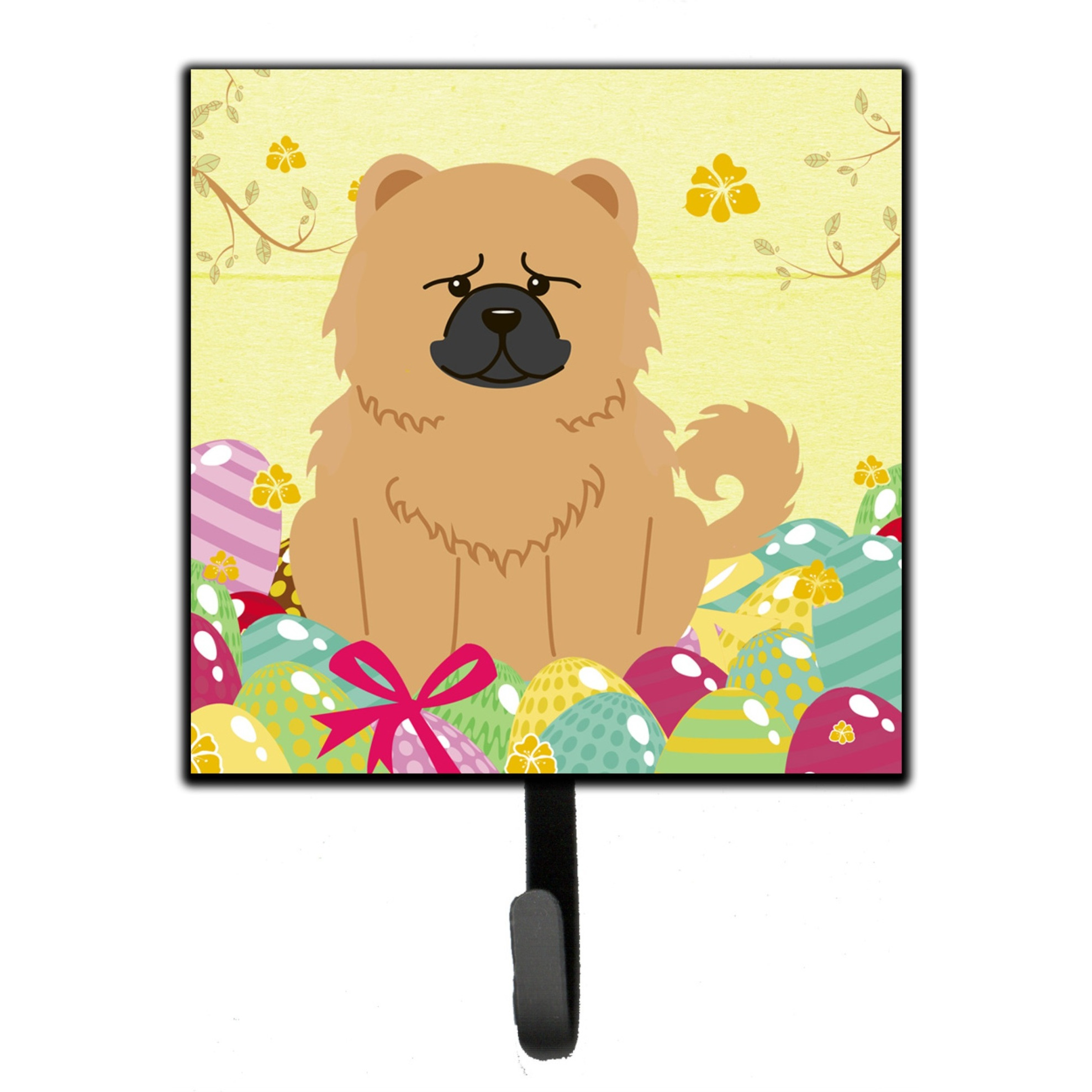 &quotCaroline's Treasures Easter Eggs Chow Cream Wall Hook, Small, Multicolor"