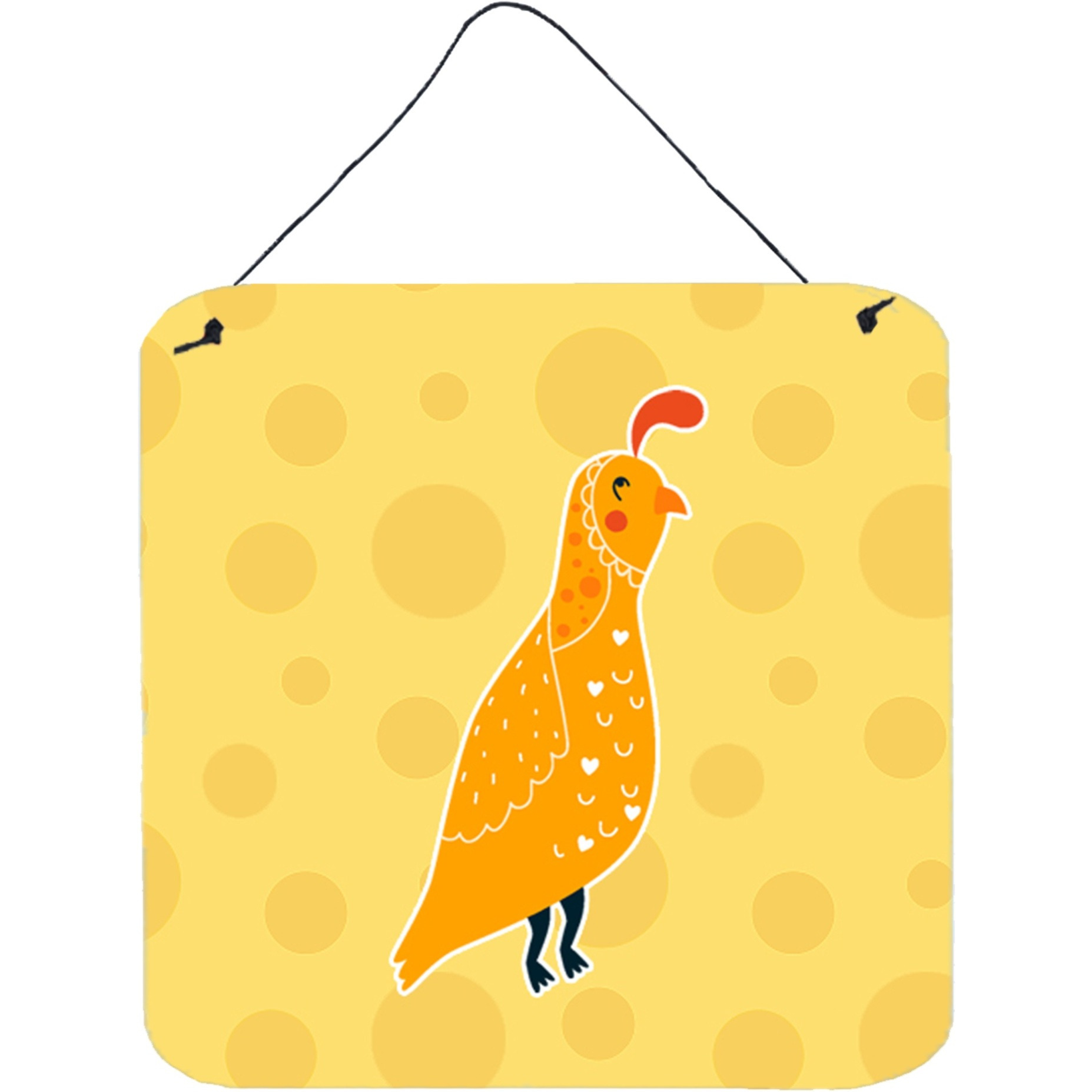 &quotCaroline's Treasures Partridge in Polkadots Metal Print, 6"" x 6"", Multicolor"
