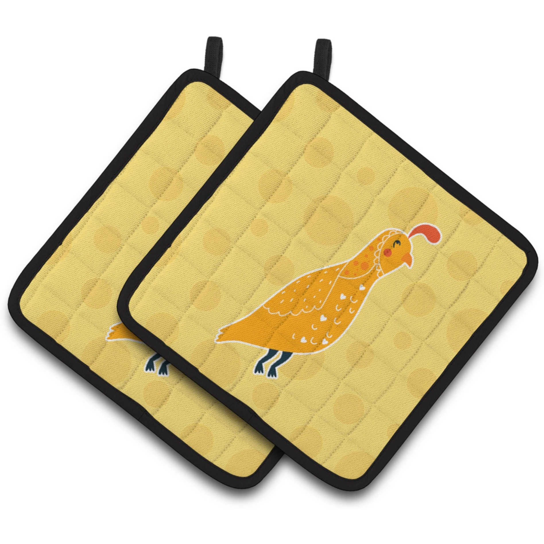 &quotCaroline's Treasures BB6739PTHD Partridge in Polkadots Pair of Pot Holders, 7.5 x 7.5"", Multicolor"
