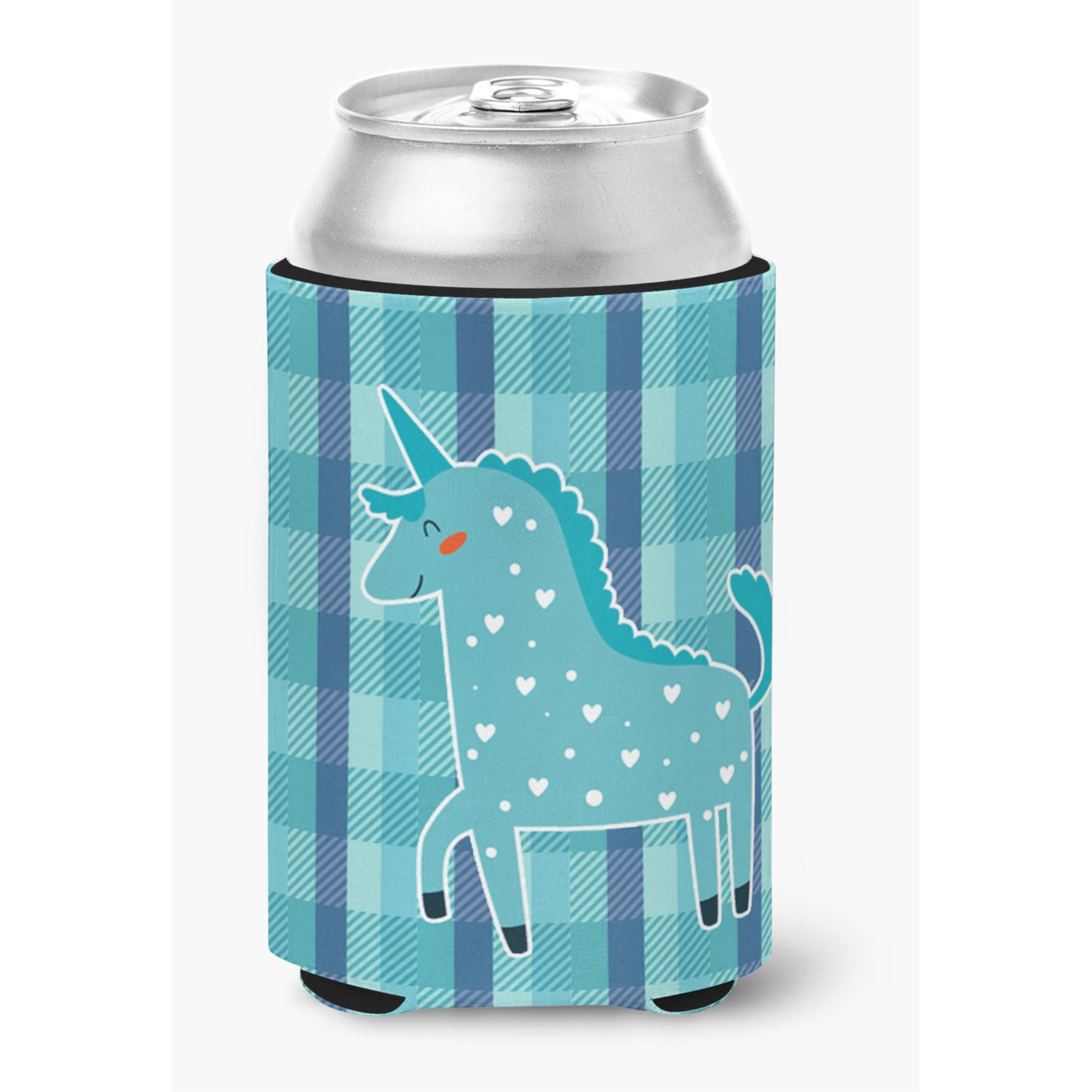 &quotCaroline's Treasures Unicorn In Plaid Can or Bottle Hugger, Can Hugger, Multicolor"