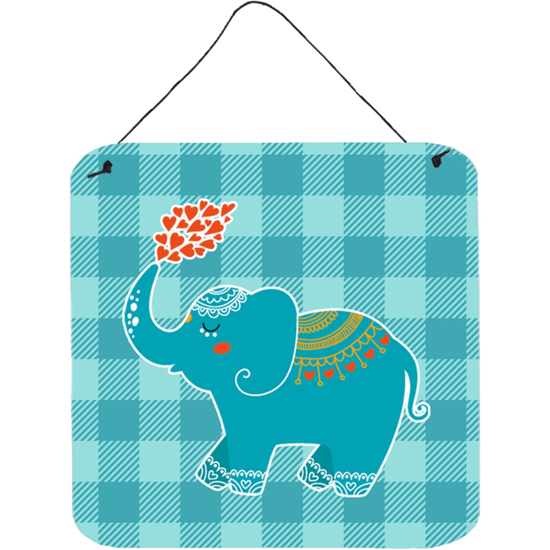 &quotCaroline's Treasures Elephant Love Metal Print, 6"" x 6"", Multicolor"