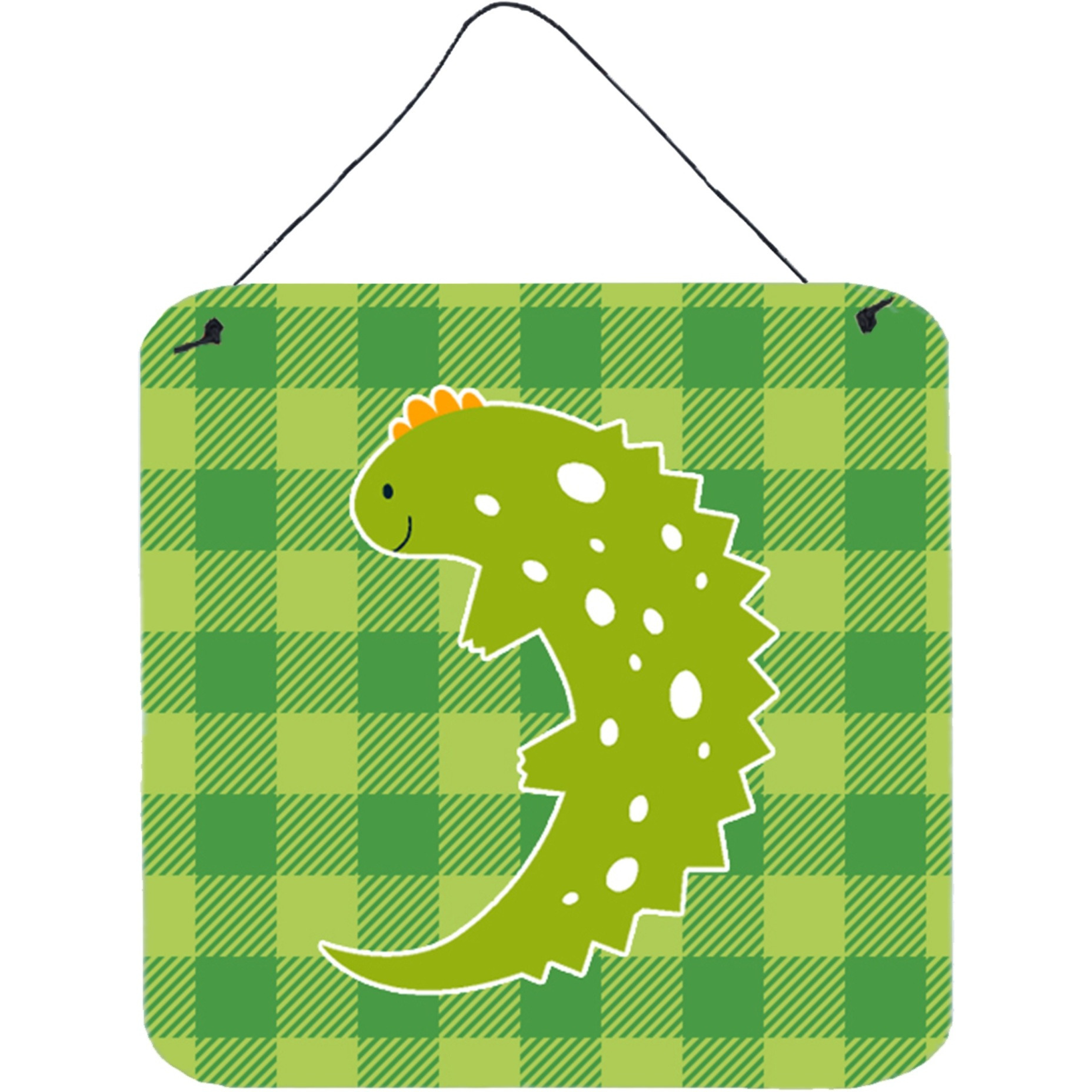 &quotCaroline's Treasures Lizard on Plaid Metal Print, 6"" x 6"", Multicolor"