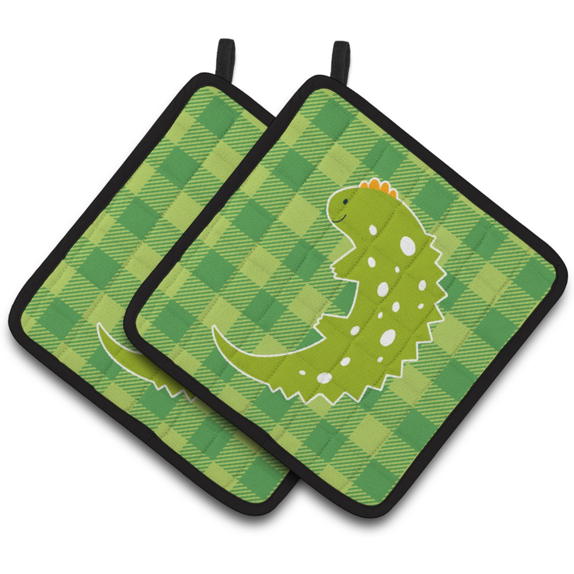 &quotCaroline's Treasures BB6748PTHD Lizard on Plaid Pair of Pot Holders, 7.5 x 7.5"", Multicolor"