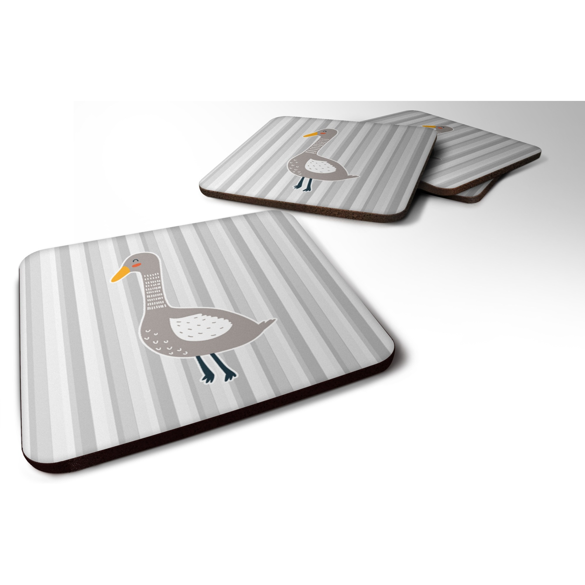 &quotCaroline's Treasures Grey Goose Foam Coaster Set of 4, 3.5, Multicolor"