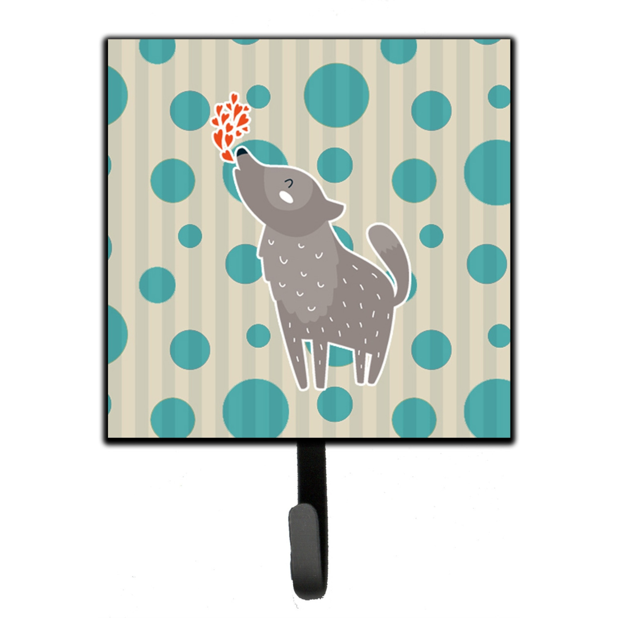 &quotCaroline's Treasures Wolf Love Wall Hook, Small, Multicolor"