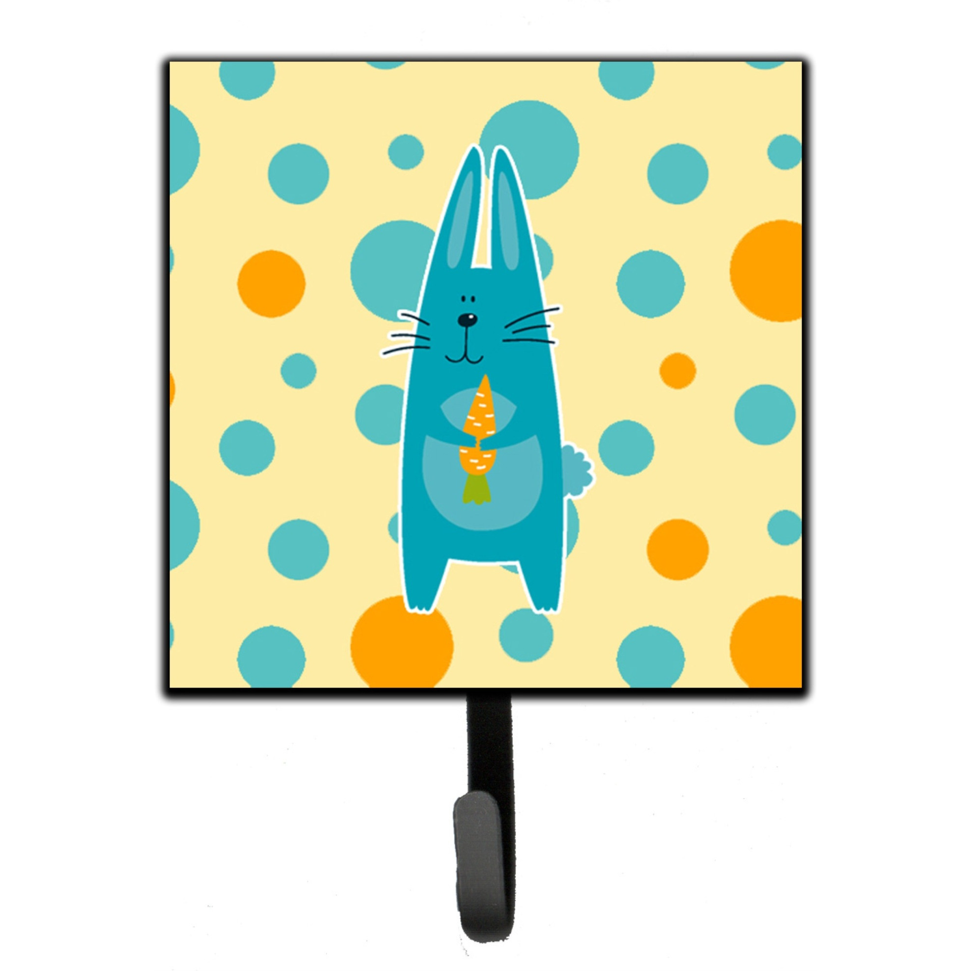 &quotCaroline's Treasures Polkadot Rabbit Wall Hook, Small, Multicolor"