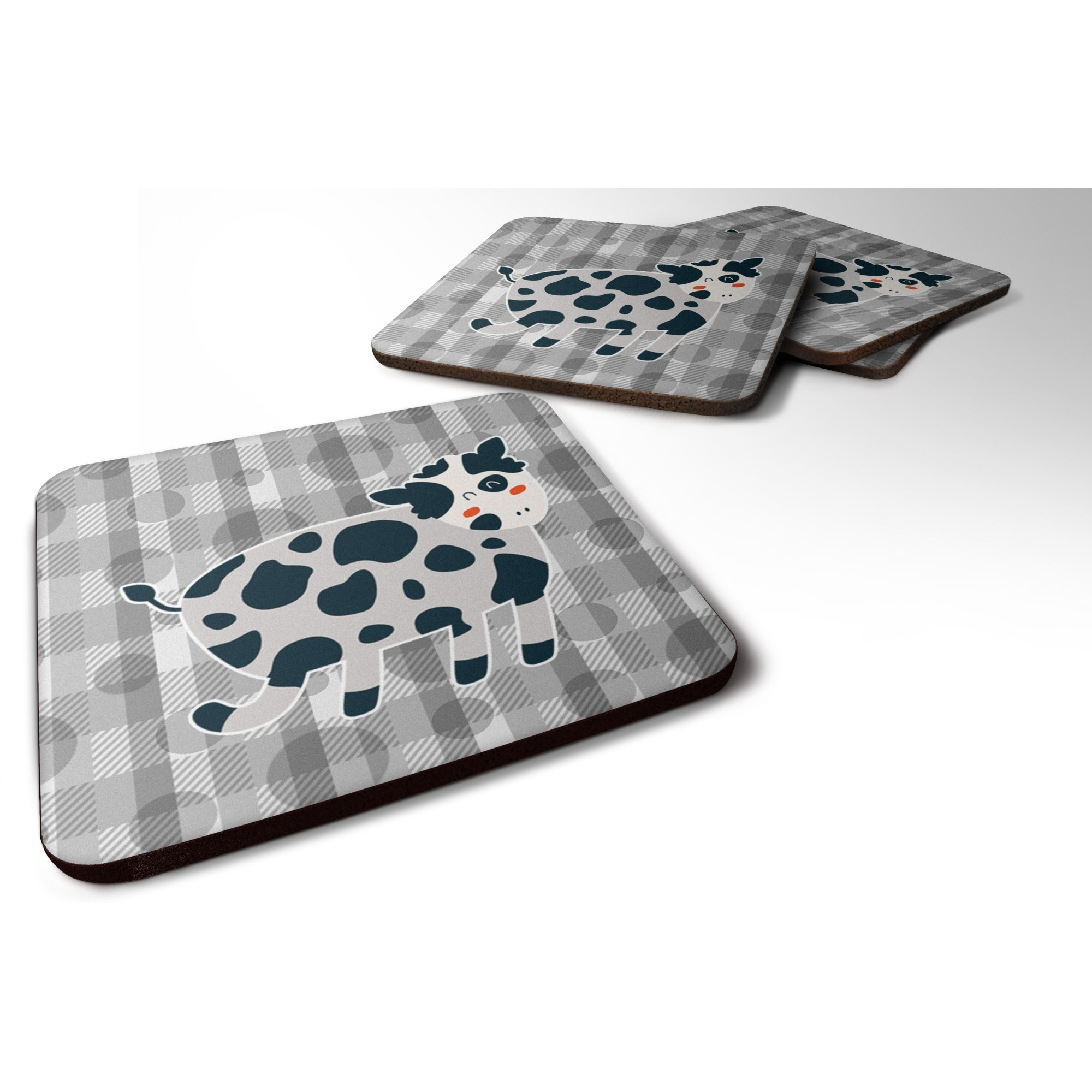 &quotCaroline's Treasures Cow Foam Coaster Set of 4, 3.5, Multicolor"