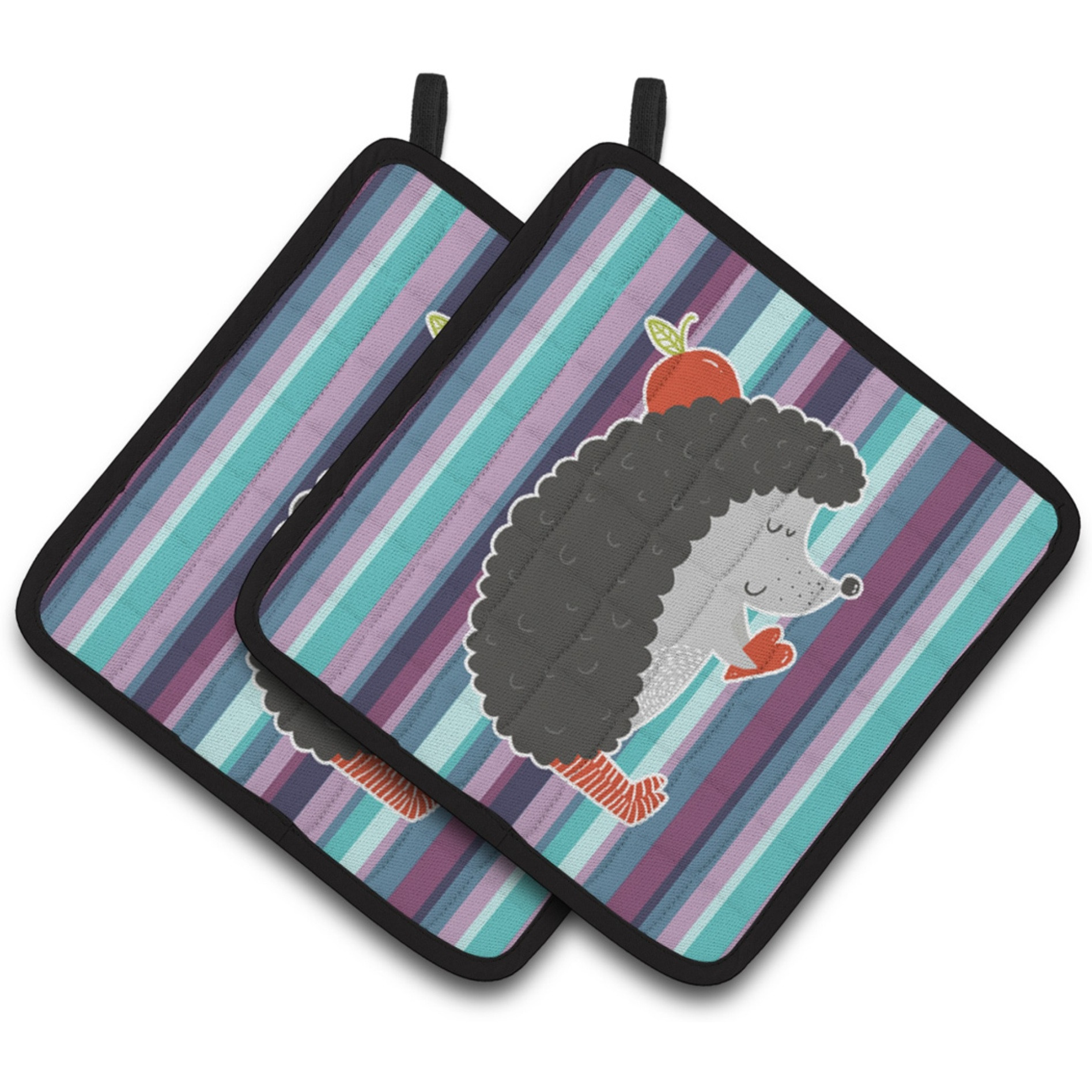 &quotCaroline's Treasures BB6777PTHD Hedgehog Pair of Pot Holders, 7.5 x 7.5"", Multicolor"