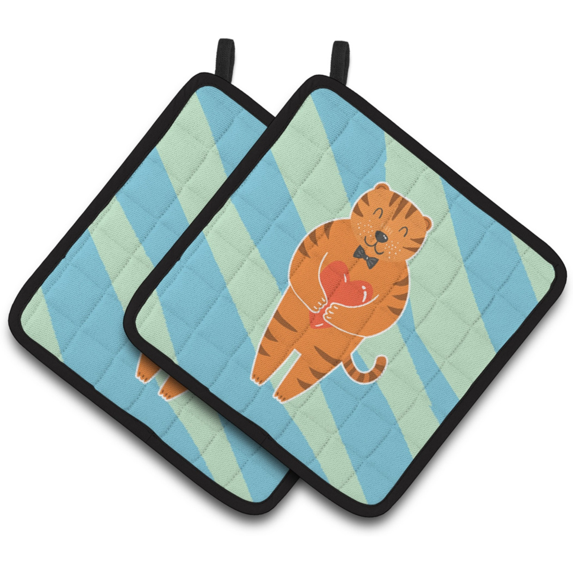 &quotCaroline's Treasures BB6779PTHD Tiger Pair of Pot Holders, 7.5 x 7.5"", Multicolor"