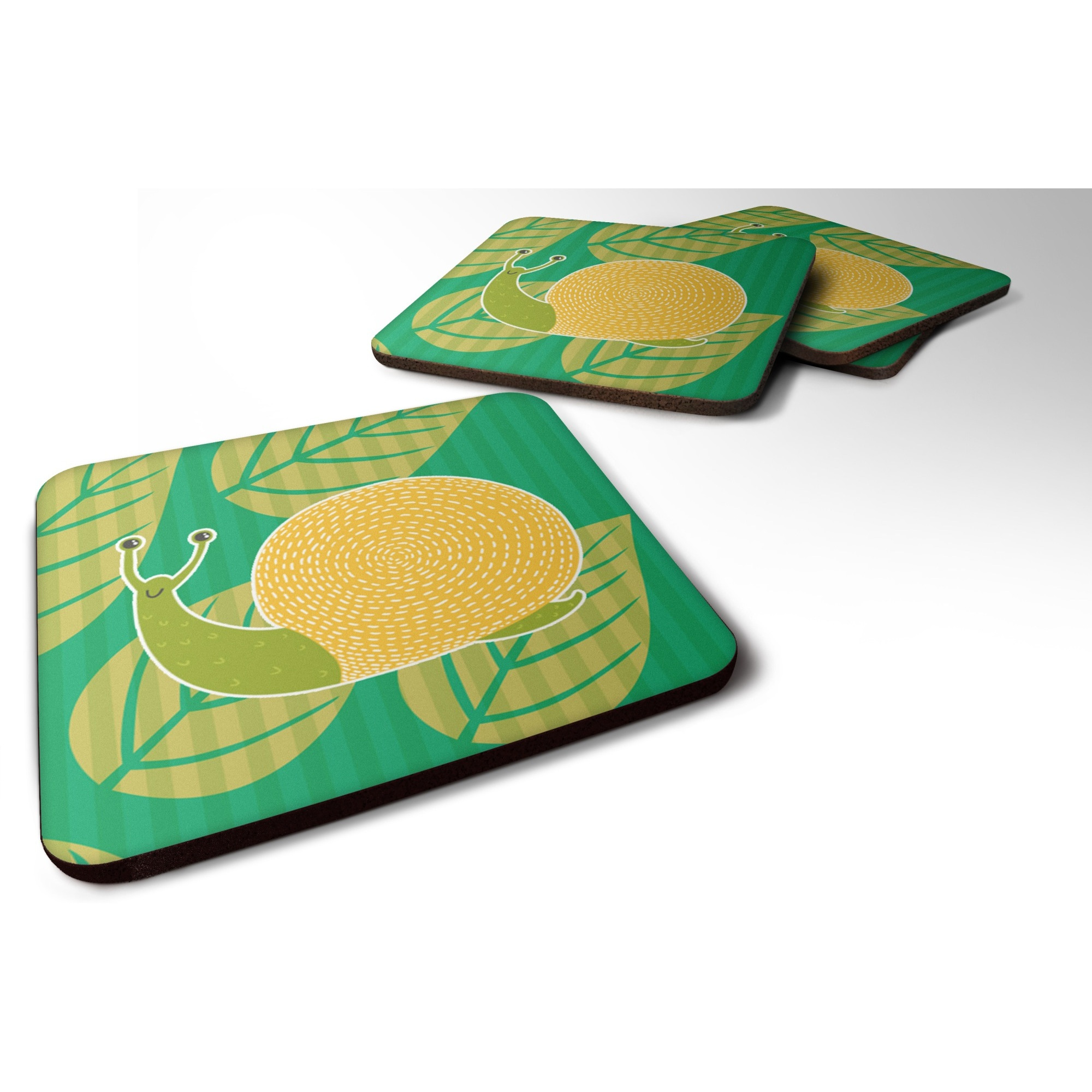 &quotCaroline's Treasures Snail Foam Coaster Set of 4, 3.5, Multicolor"