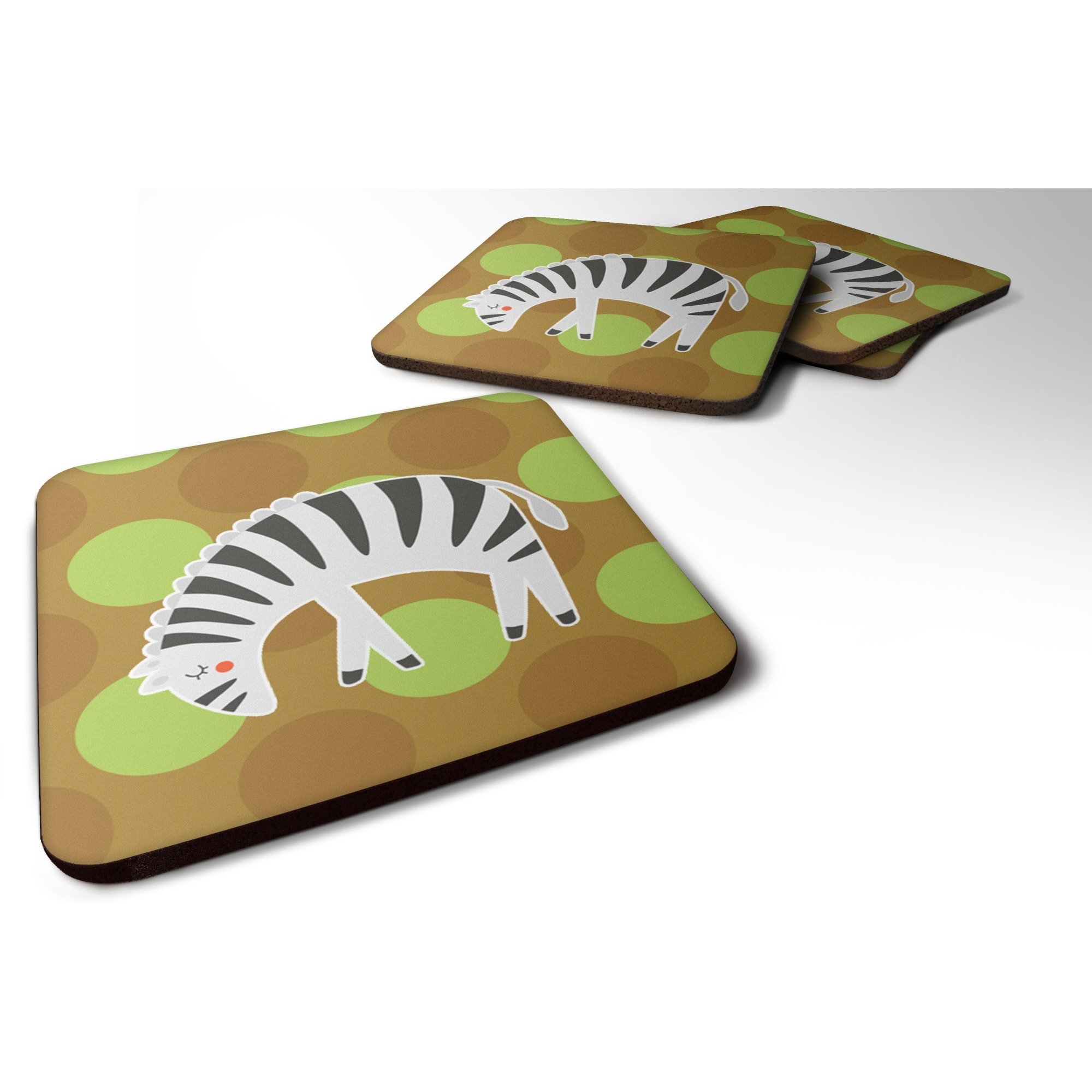 &quotCaroline's Treasures Zebra Foam Coaster, 3.5"", Multicolor"