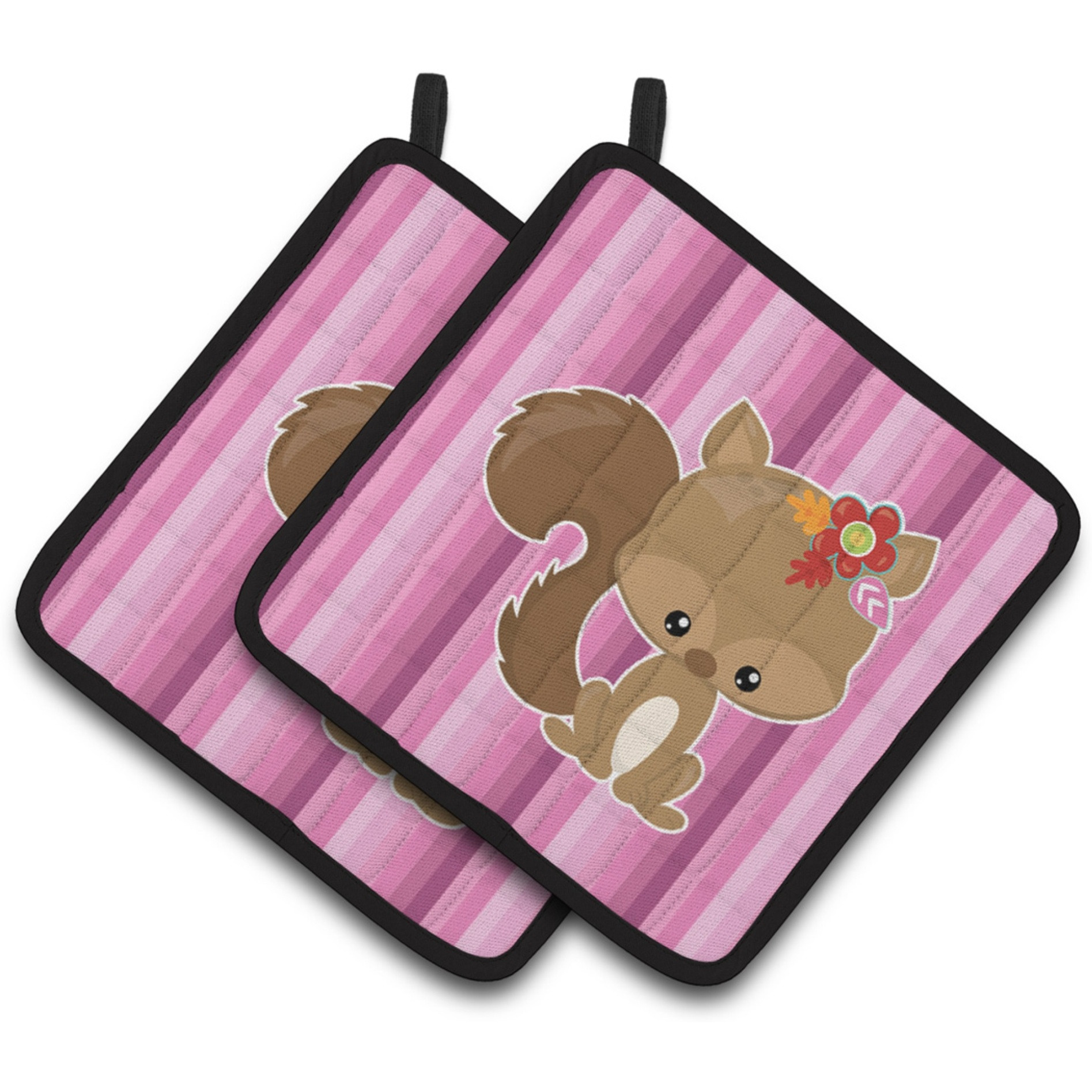 &quotCaroline's Treasures BB6793PTHD Squirrel Pair of Pot Holders, 7.5 x 7.5"", Multicolor"