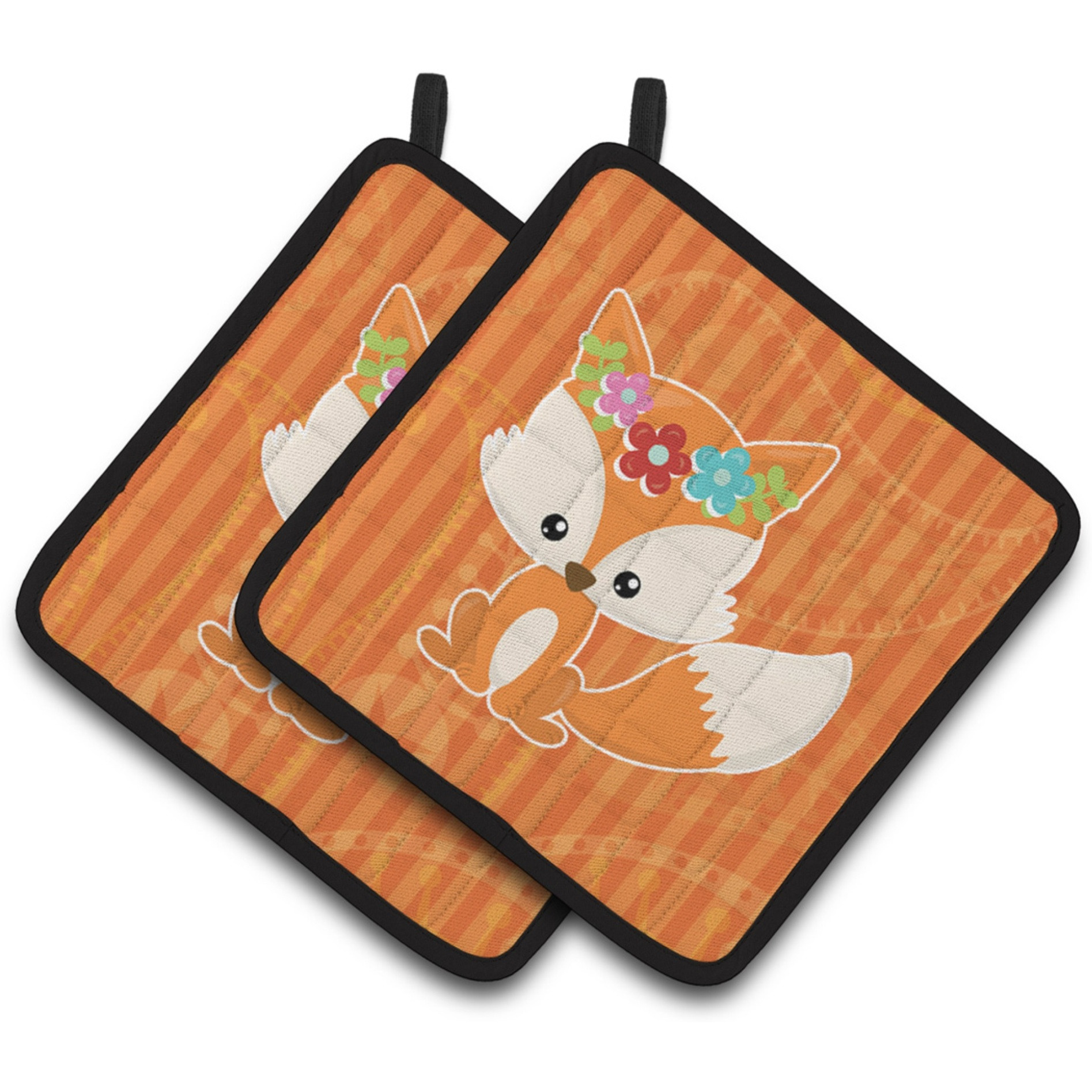 &quotCaroline's Treasures BB6794PTHD Fox Pair of Pot Holders, 7.5 x 7.5"", Multicolor"