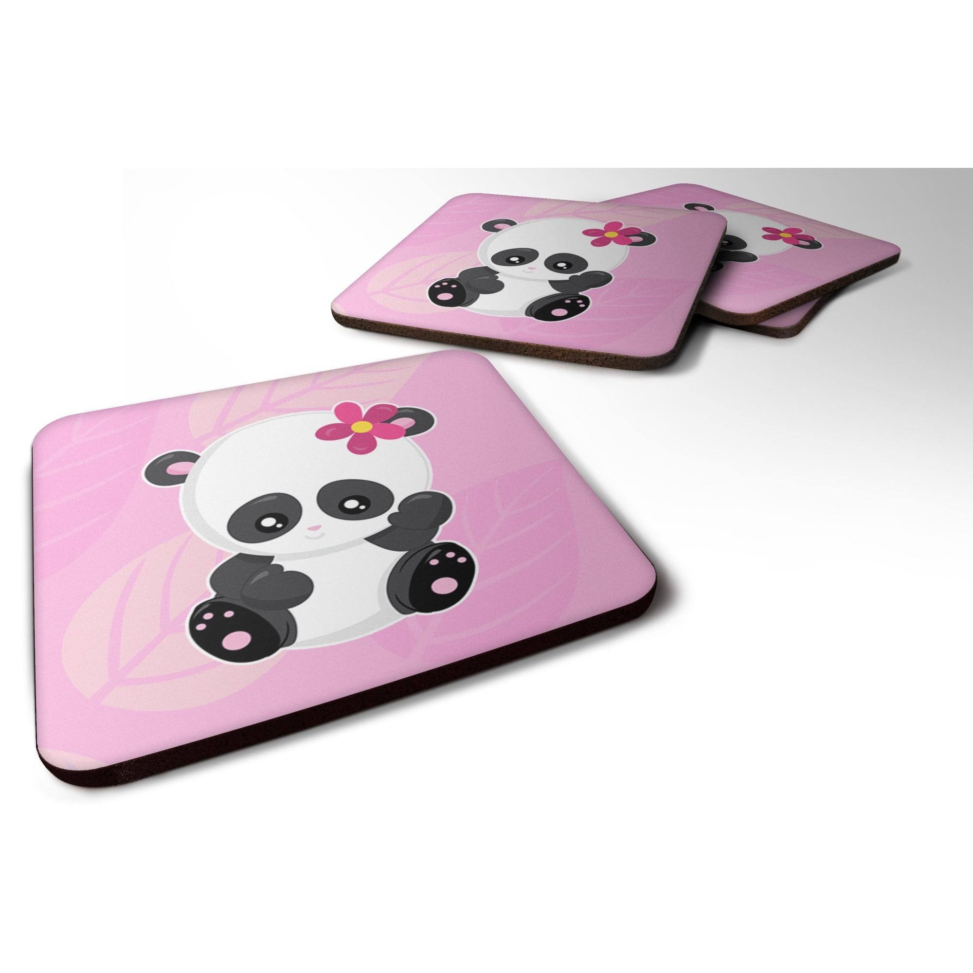 &quotCaroline's Treasures HEY Ya'll Panda Foam Coaster Set of 4, 3.5, Multicolor"