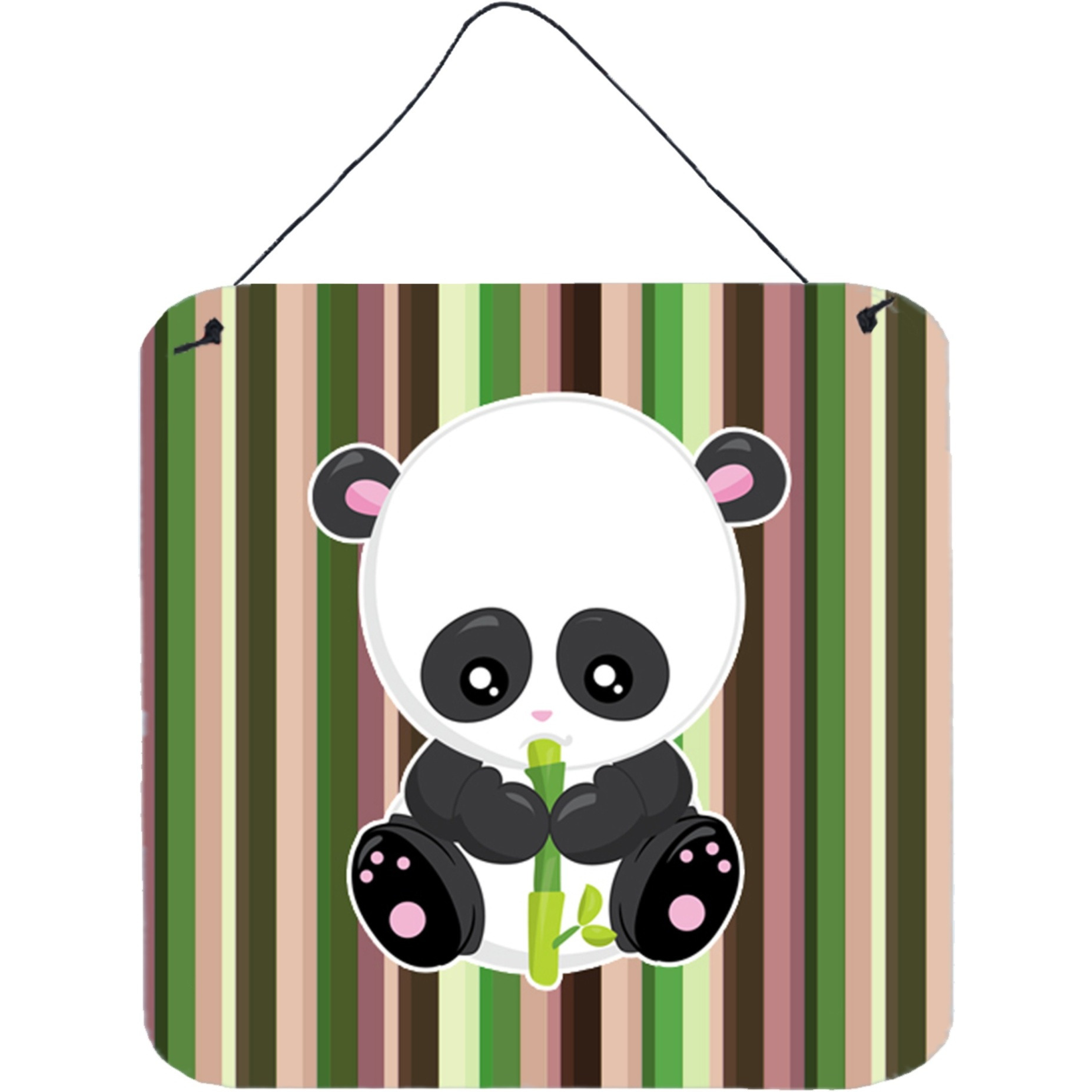 &quotCaroline's Treasures Bamboo Flute Panda Metal Print, 6"" x 6"", Multicolor"