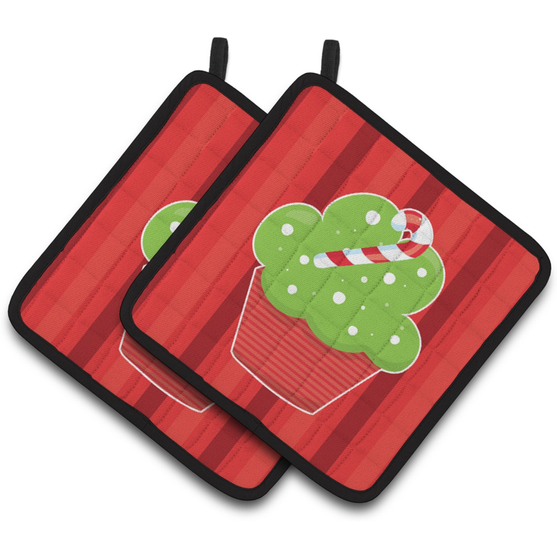 &quotCaroline's Treasures BB6814PTHD Christmas Cupcake Pair of Pot Holders, 7.5 x 7.5"", Multicolor"