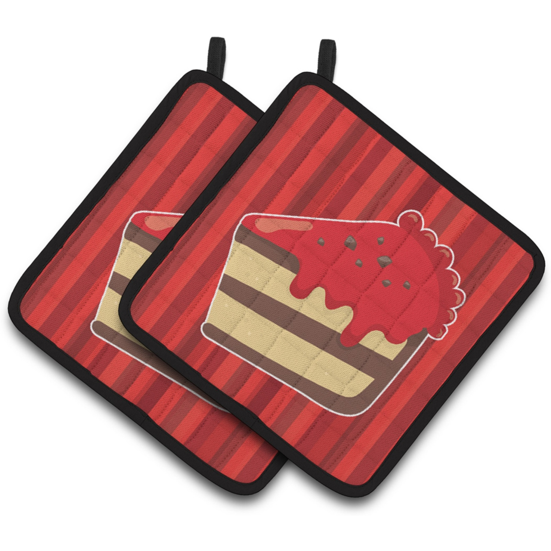 &quotCaroline's Treasures Christmas Cake Pair of Pot Holders, 7.5 x 7.5, Multicolor"