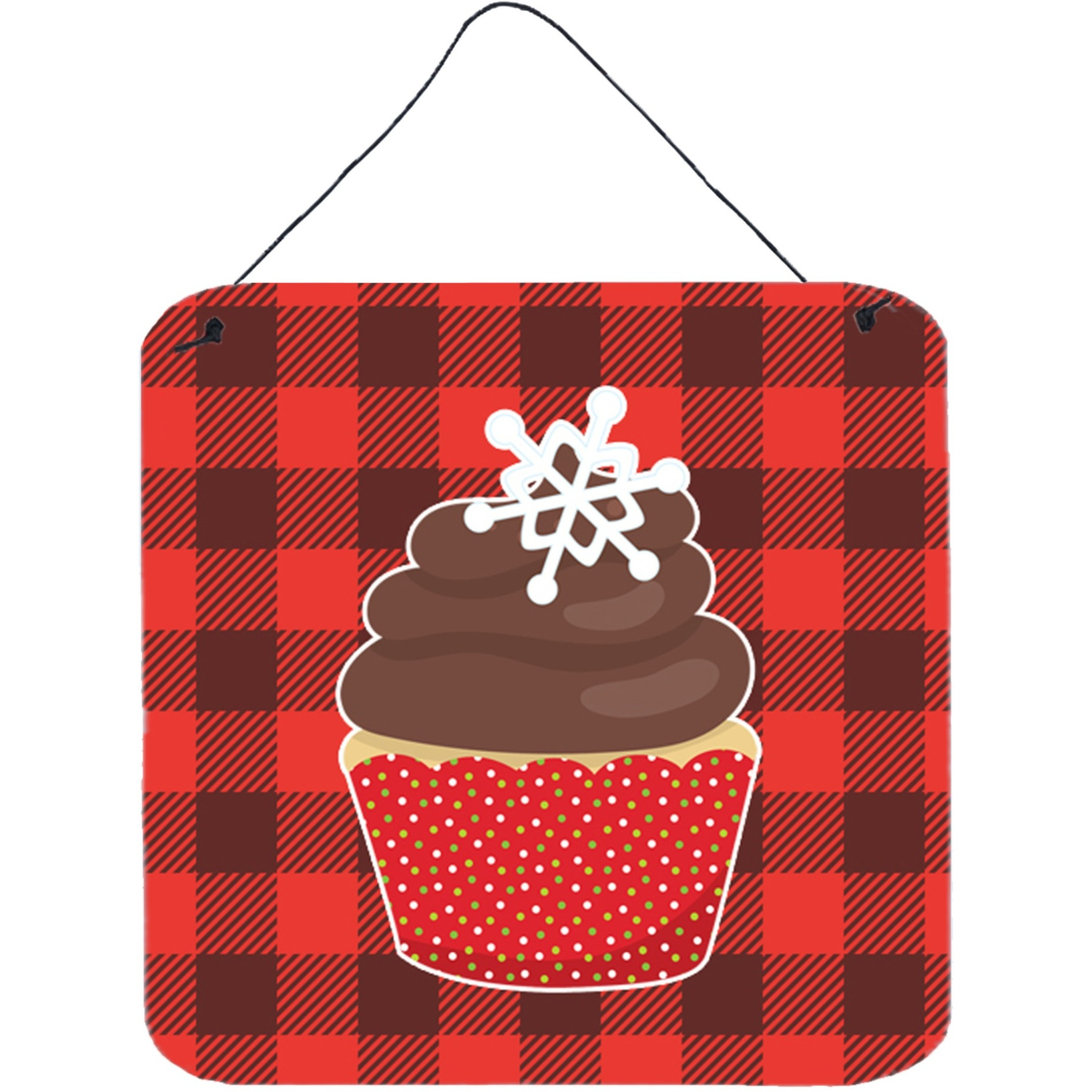&quotCaroline's Treasures Christmas Cupcake Metal Print, 6"" x 6"", Multicolor"
