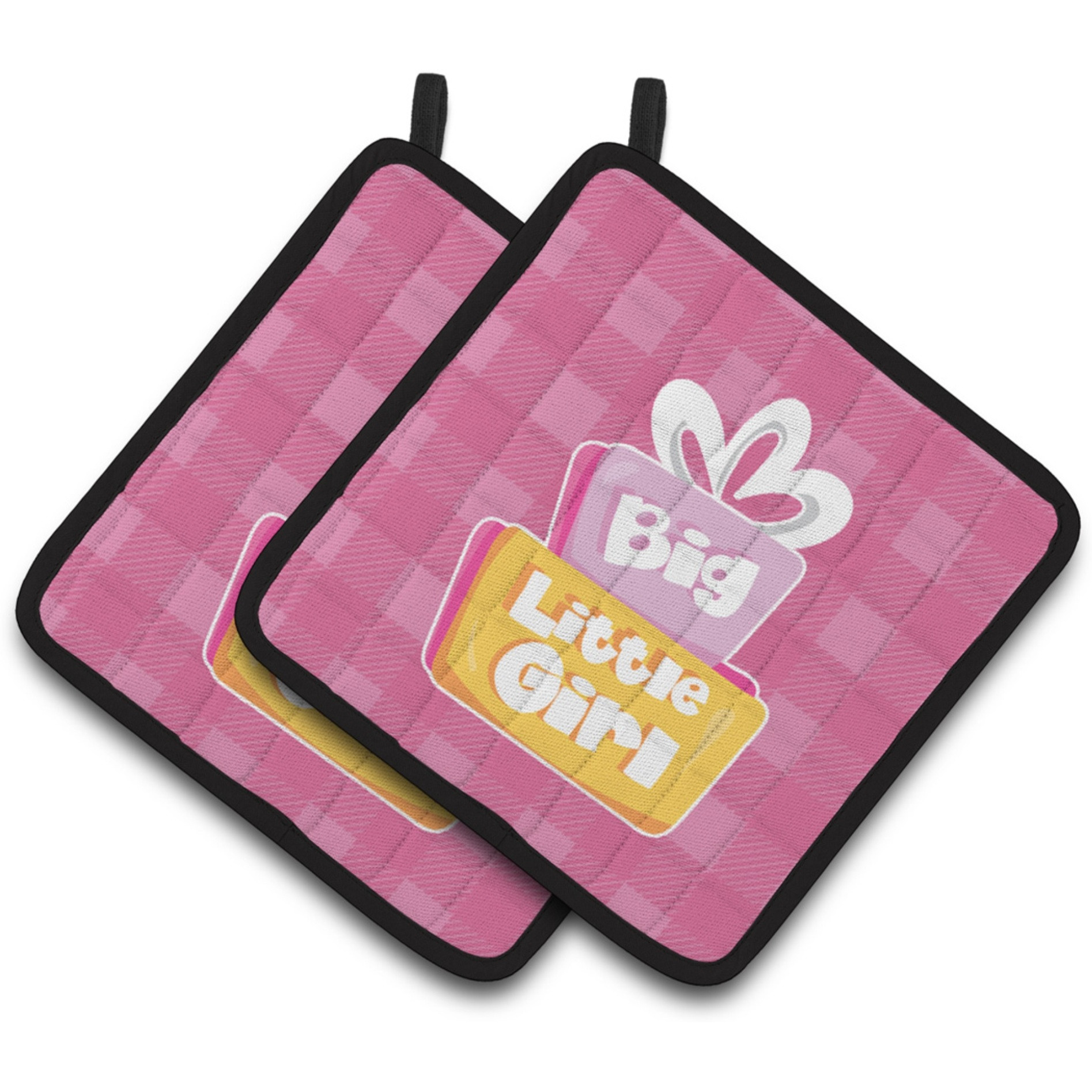 &quotCaroline's Treasures BB6826PTHD Big Little Girl Pair of Pot Holders, 7.5 x 7.5"", Multicolor"