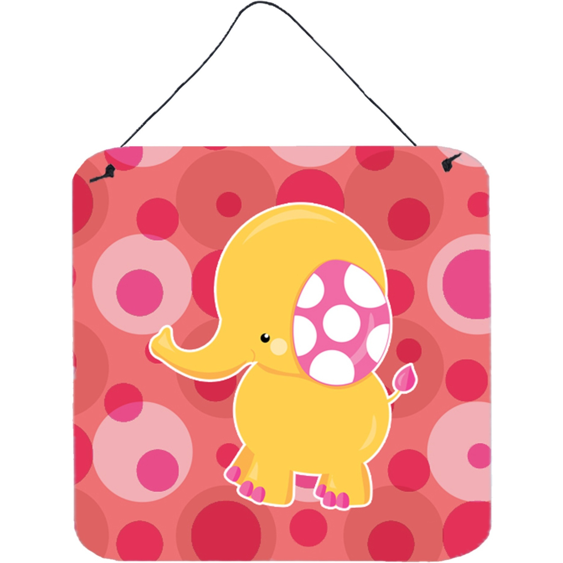 &quotCaroline's Treasures Girl Elephant Metal Print, 6"" x 6"", Multicolor"