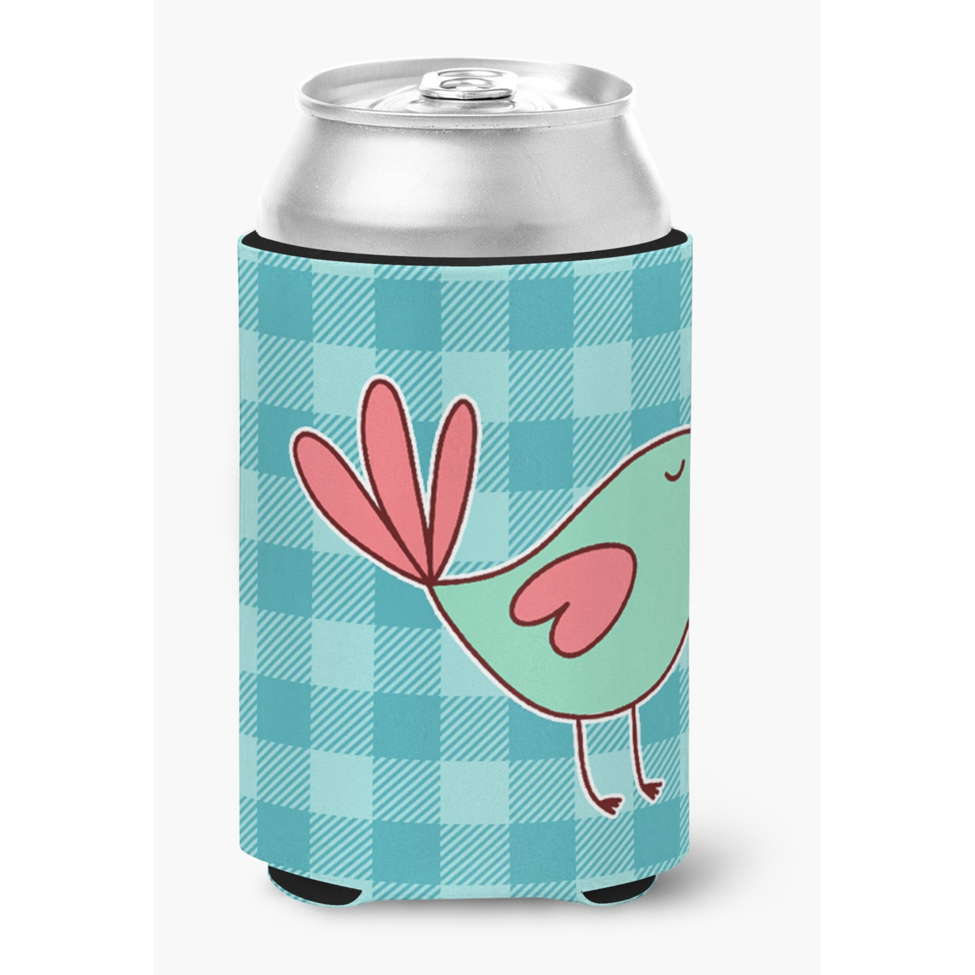&quotCaroline's Treasures Bird On Blue Plaid Can or Bottle Hugger, Can Hugger, Multicolor"