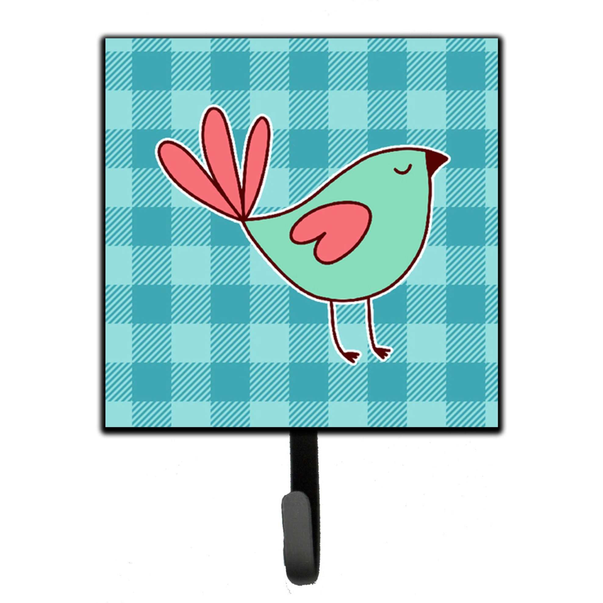 &quotCaroline's Treasures Bird on Blue Plaid Wall Hook, Small, Multicolor"