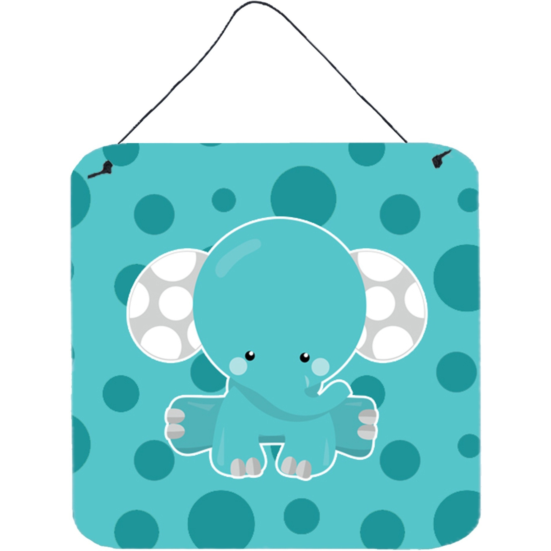 &quotCaroline's Treasures Polkadot Elephant Metal Print, 6"" x 6"", Multicolor"