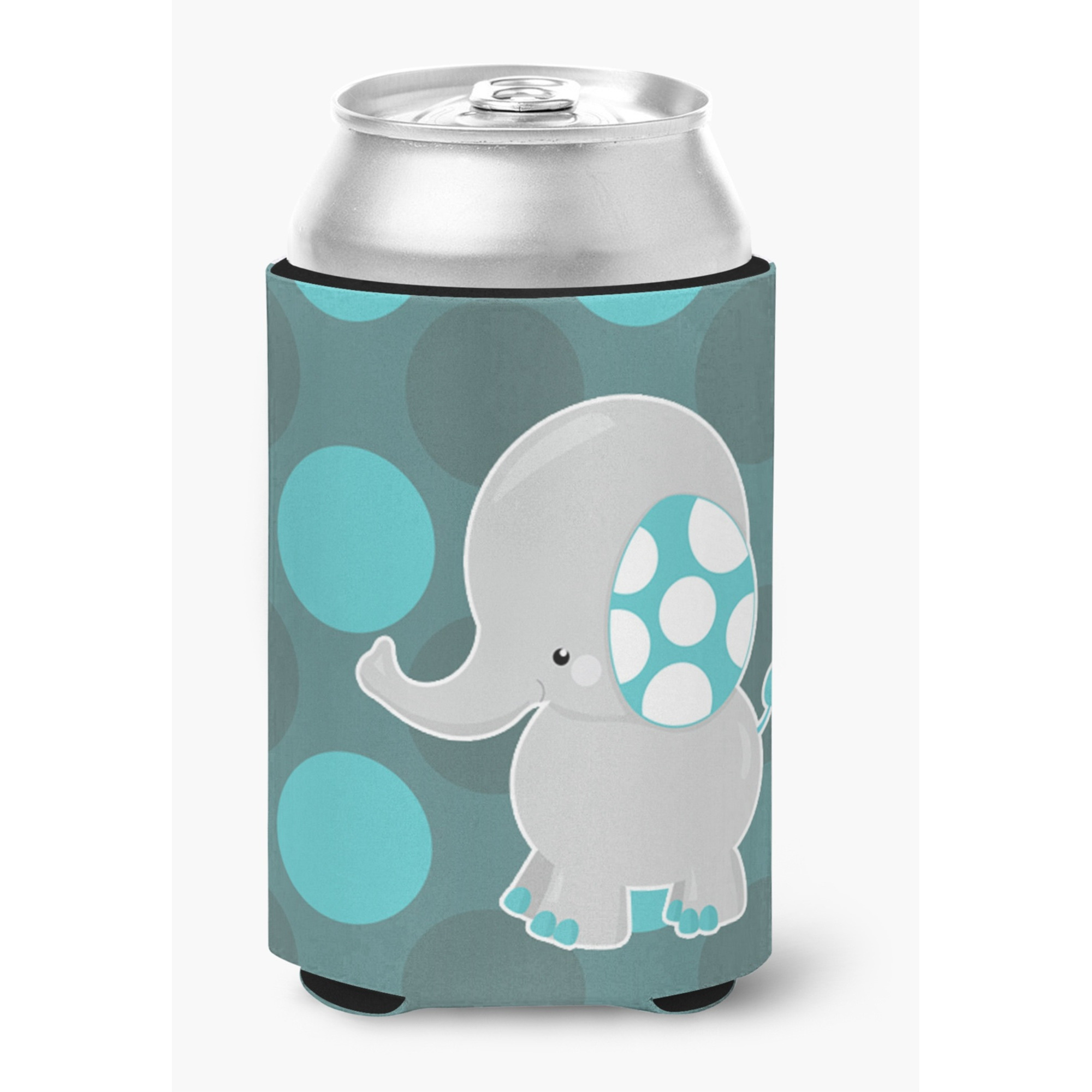 &quotCaroline's Treasures Polkadot Grey Elephant Can or Bottle Hugger, Can Hugger, Multicolor"