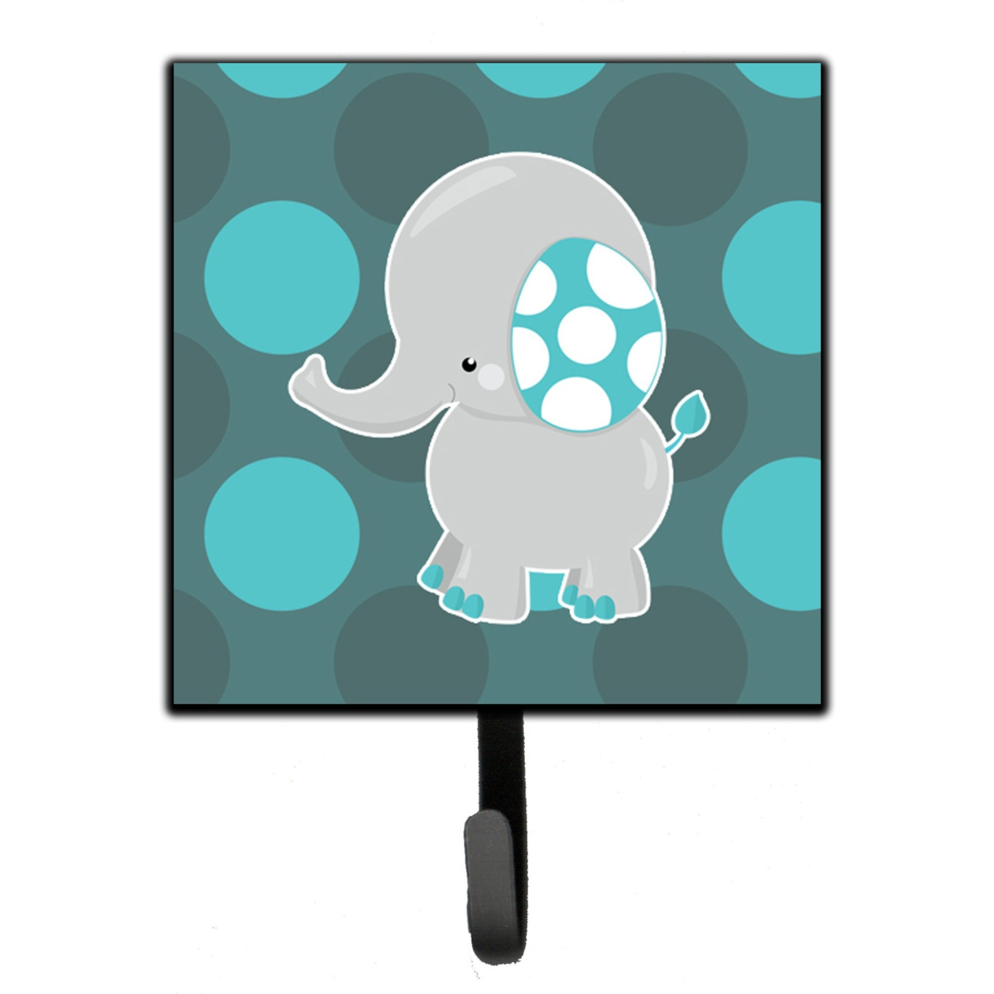 &quotCaroline's Treasures Polkadot Grey Elephant Wall Hook, Small, Multicolor"