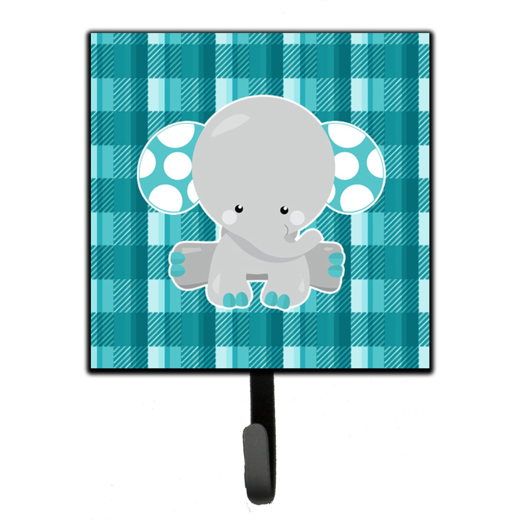 &quotCaroline's Treasures Plaid Elephant Wall Hook, Small, Multicolor"
