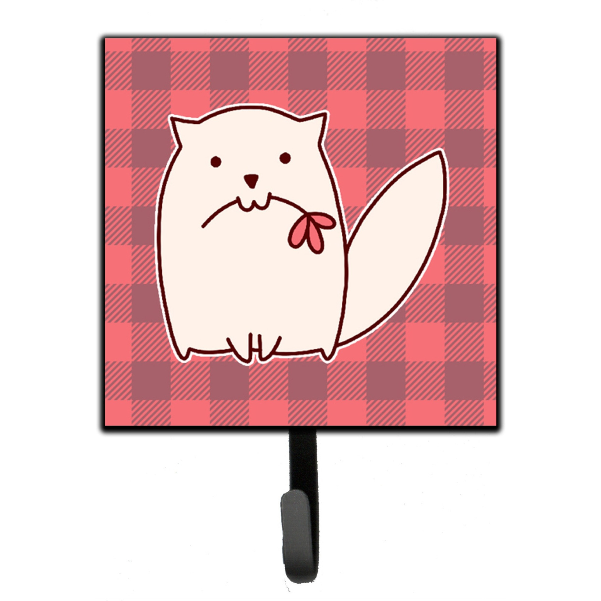 &quotCaroline's Treasures Cat Pink Plad Wall Hook, Small, Multicolor"
