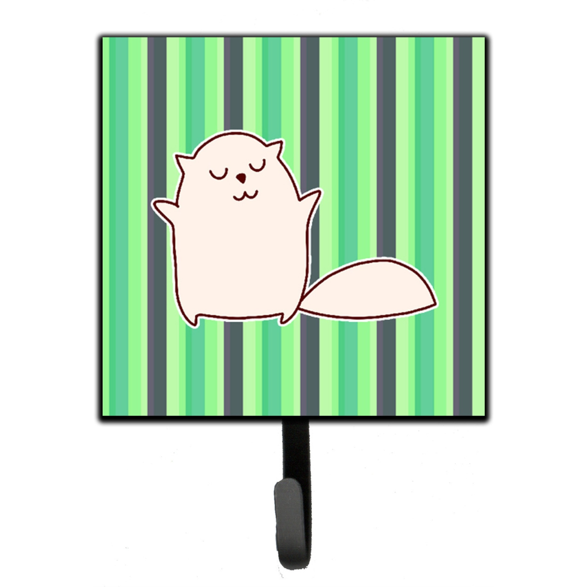 &quotCaroline's Treasures Cat Green Stripes Wall Hook, Small, Multicolor"