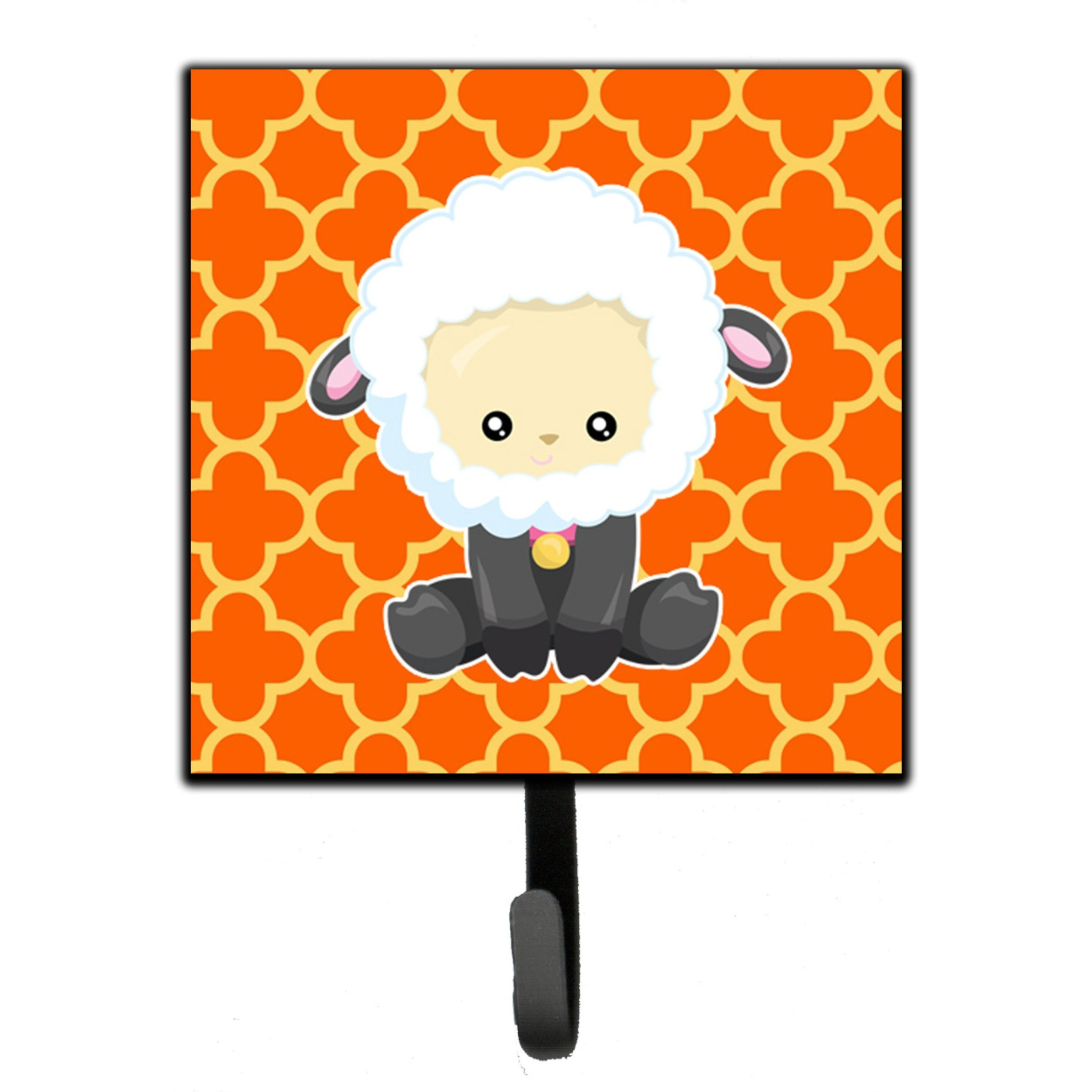 &quotCaroline's Treasures Sheep on Orange Quatrafoil Wall Hook, Small, Multicolor"