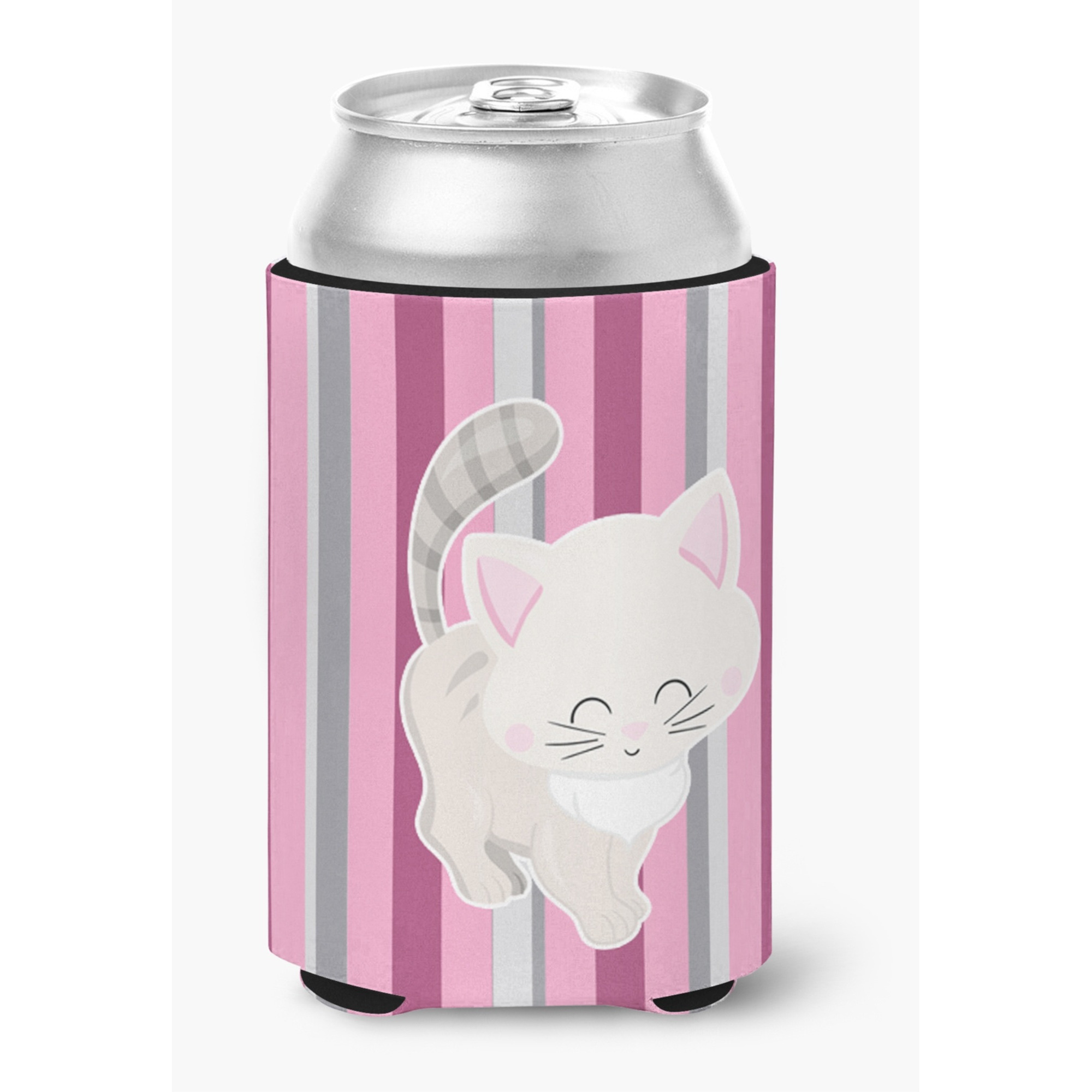 &quotCaroline's Treasures Kitten Cat Pink & Gray Can or Bottle Hugger, Can Hugger, Multicolor"