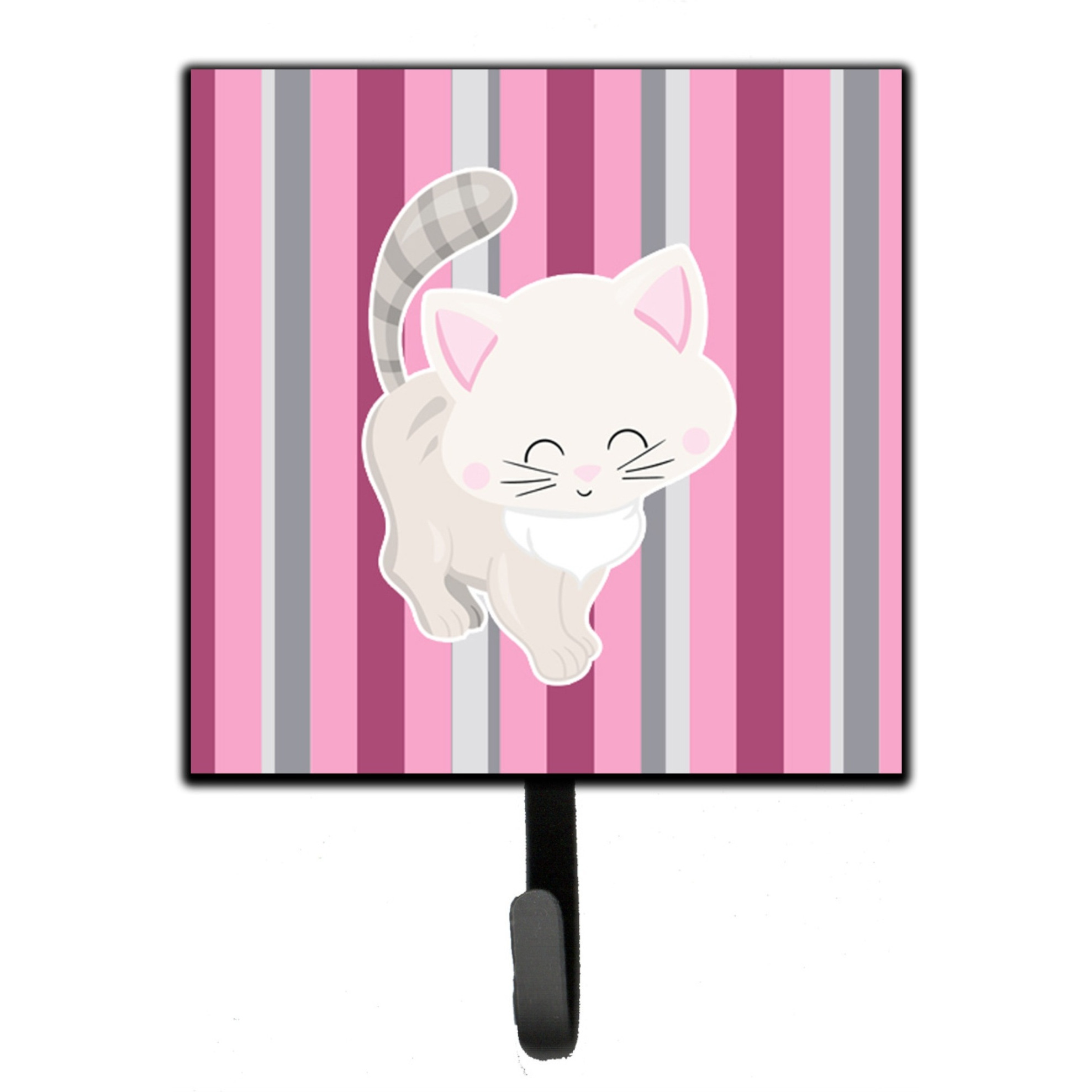 &quotCaroline's Treasures Kitten Cat Pink and Gray Wall Hook, Small, Multicolor"