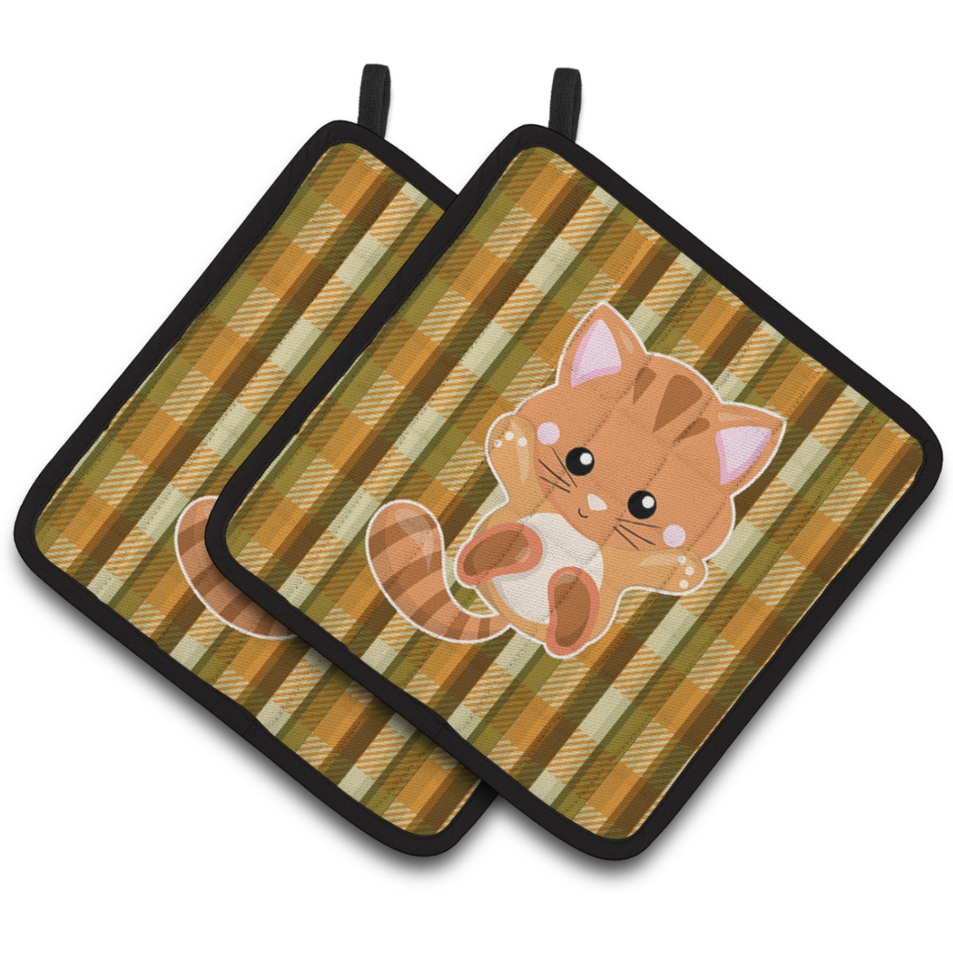 &quotCaroline's Treasures Hooray Kitten Pair of Pot Holders, 7.5 x 7.5, Multicolor"