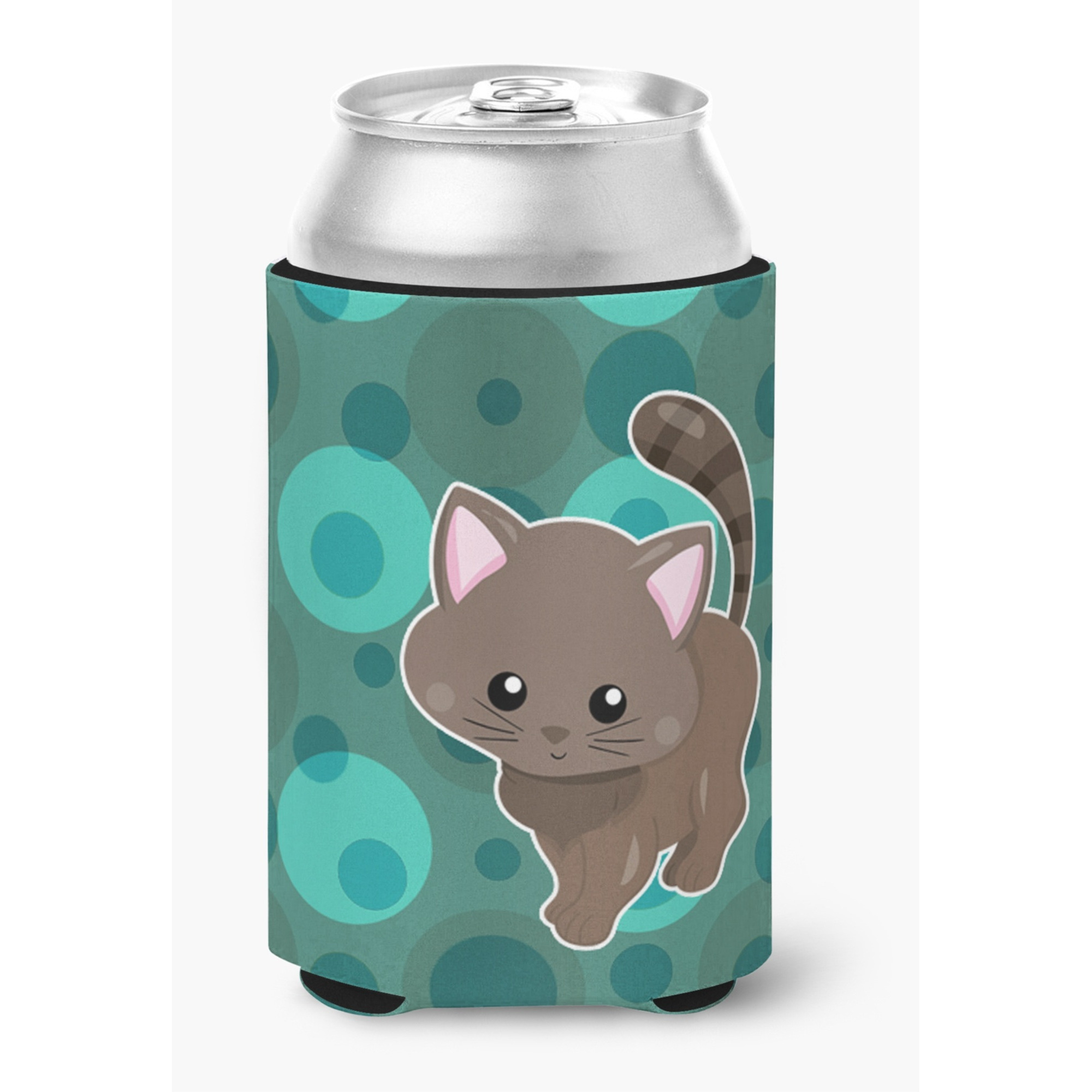 &quotCaroline's Treasures Polkadot Kitten Cat Can or Bottle Hugger, Can Hugger, Multicolor"