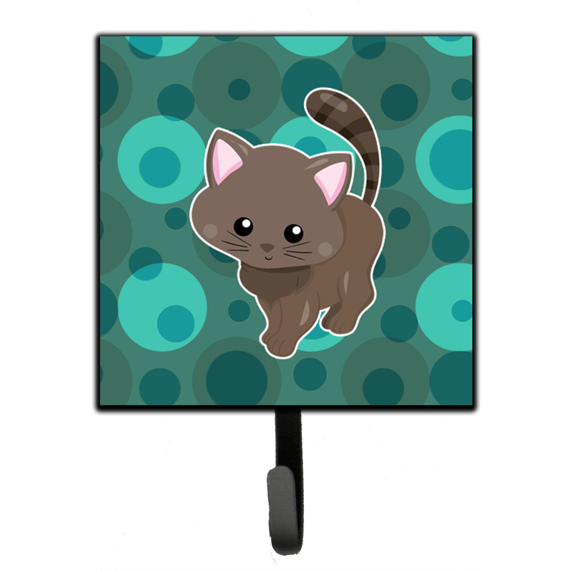 &quotCaroline's Treasures Polkadot Kitten Cat Wall Hook, Small, Multicolor"