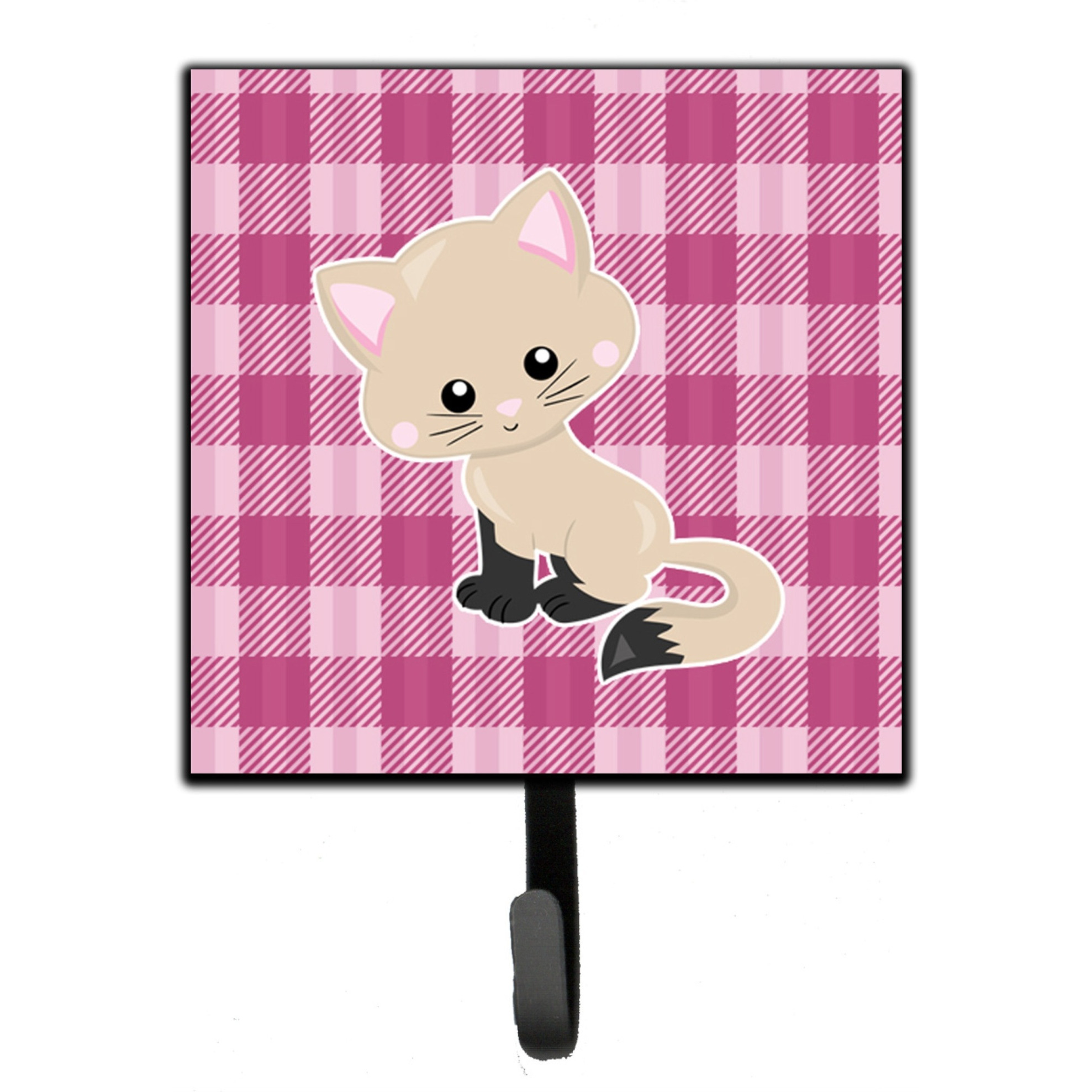 &quotCaroline's Treasures Kitten Cat on Pink Wall Hook, Small, Multicolor"