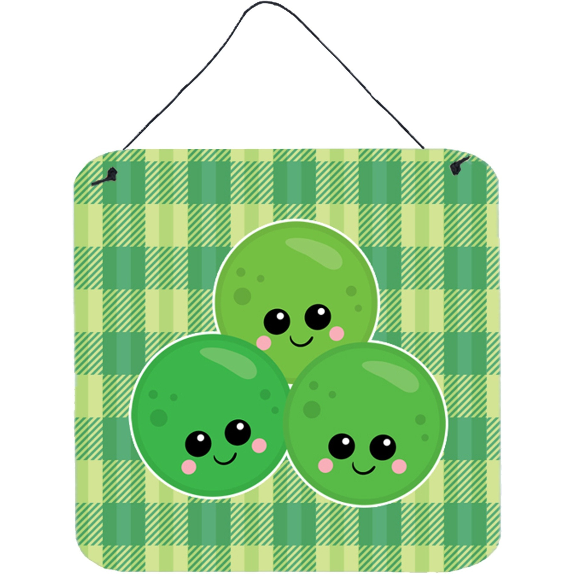 &quotCaroline's Treasures Three Peas Metal Print, 6"" x 6"", Multicolor"