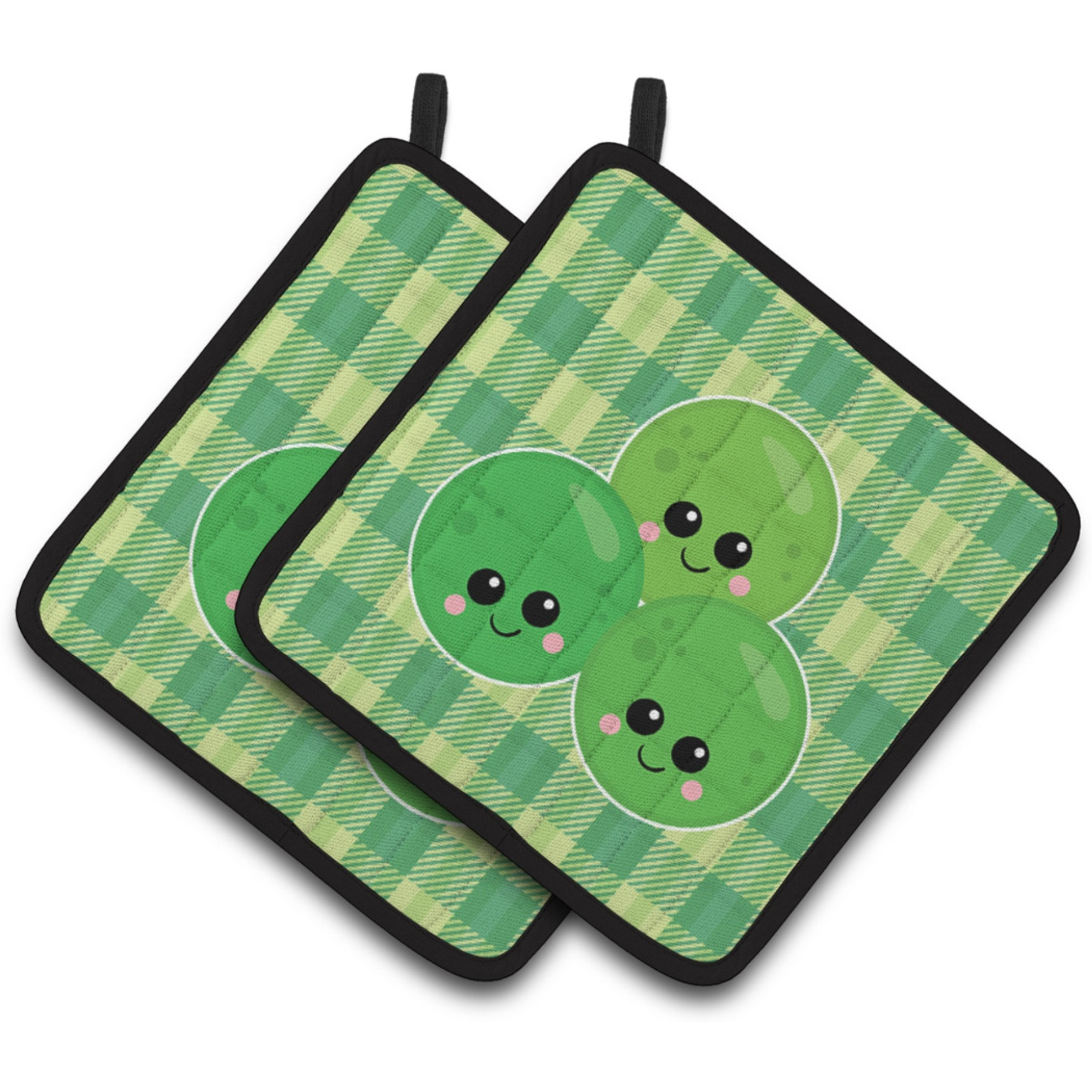 &quotCaroline's Treasures Three Peas Pair of Pot Holders, 7.5 x 7.5, Multicolor"
