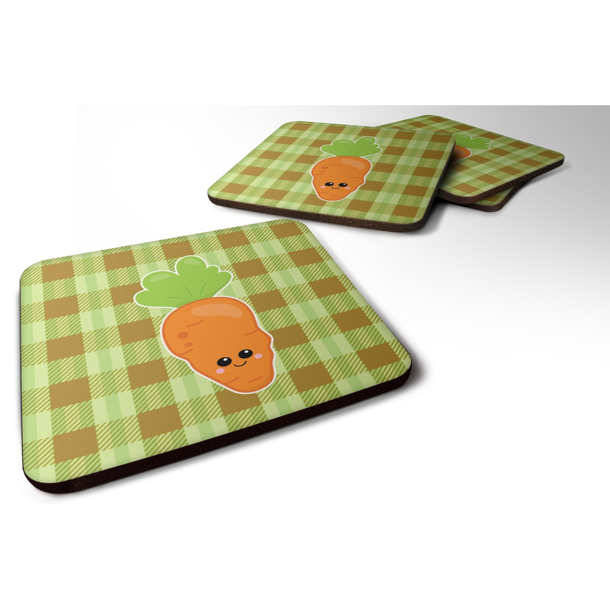 &quotCaroline's Treasures Carol The Carrot Foam Coaster Set of 4, 3.5, Multicolor"