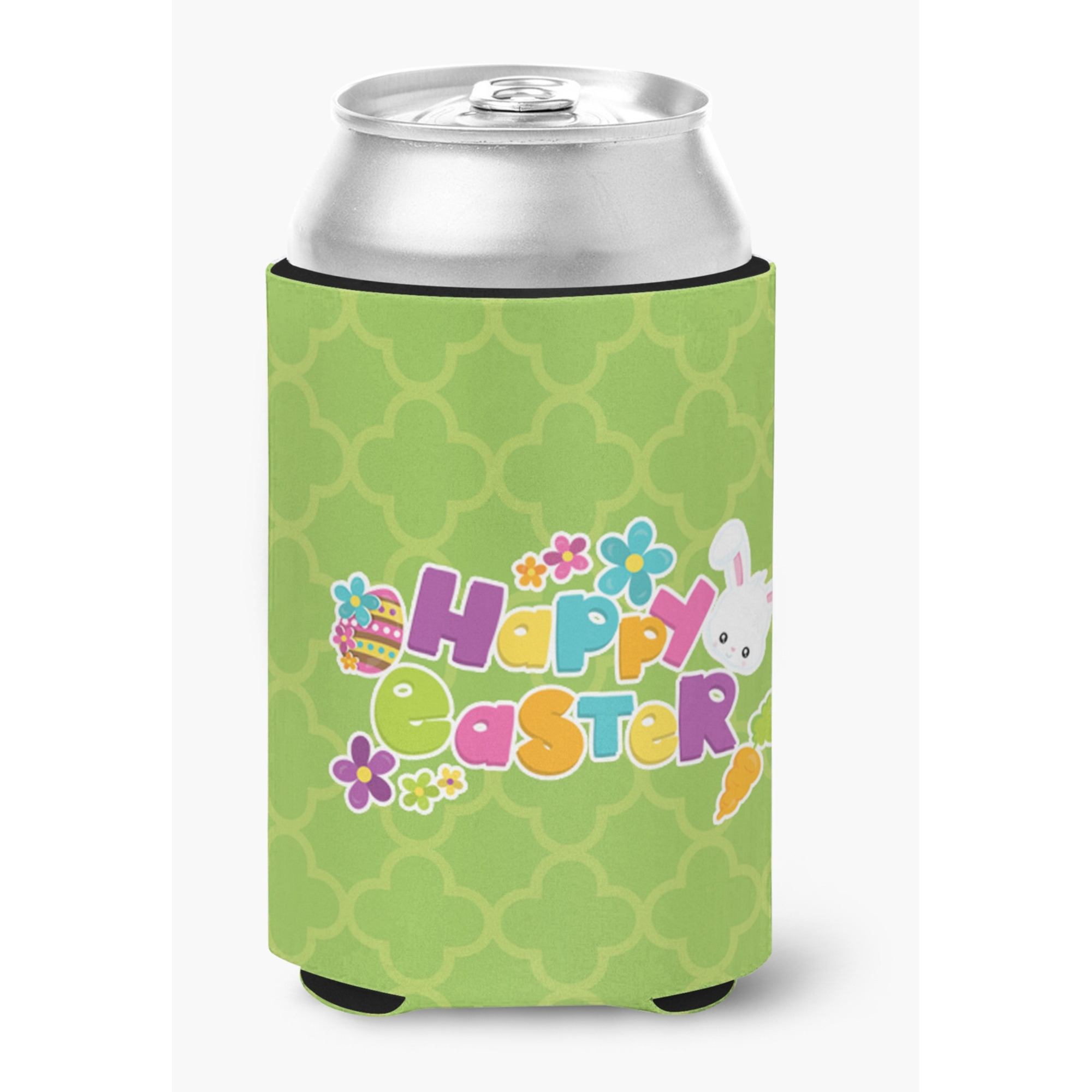 &quotCaroline's Treasures Happy Easter green Quatrafoil Can or Bottle Hugger, Can Hugger, Multicolor"