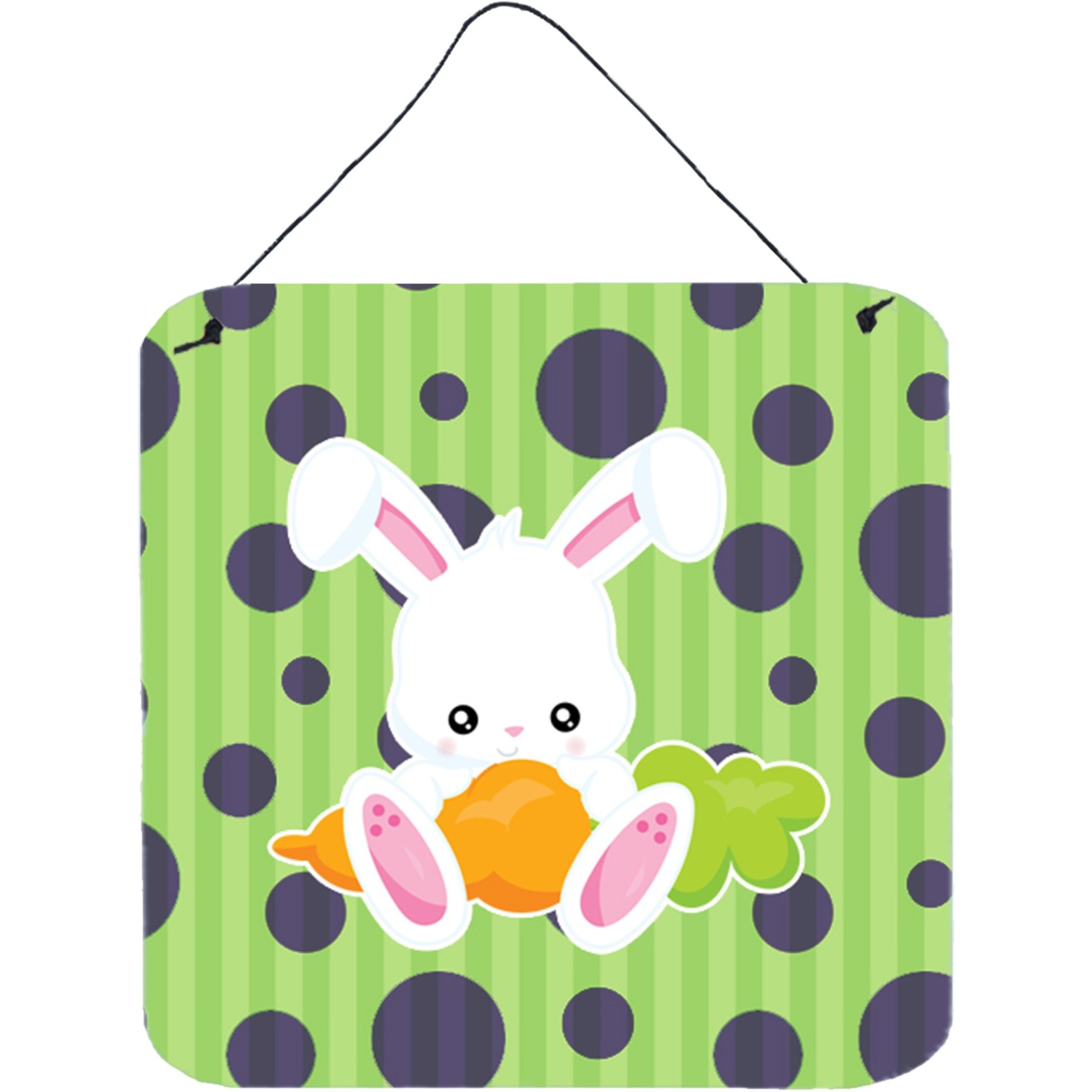 &quotCaroline's Treasures Easter Polkadot Rabbit Metal Print, 6"" x 6"", Multicolor"