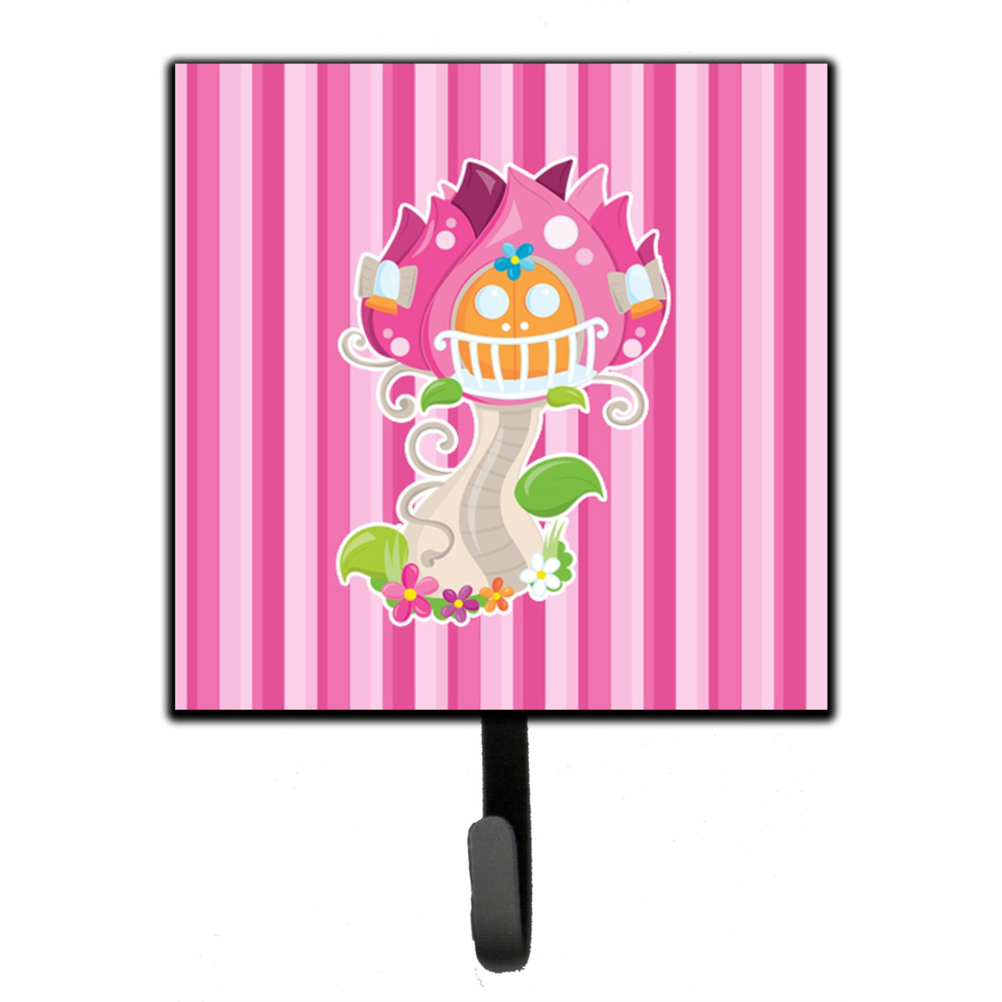 &quotCaroline's Treasures Fairy House Pink Stripes Wall Hook, Small, Multicolor"