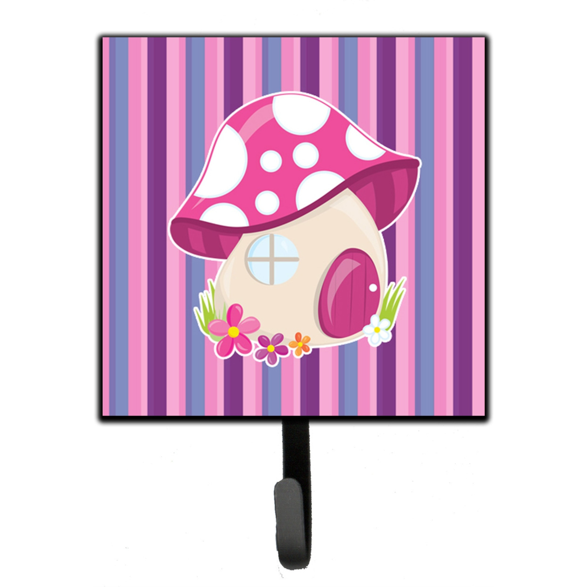 &quotCaroline's Treasures Fairy House Pink and Purple Wall Hook, Small, Multicolor"