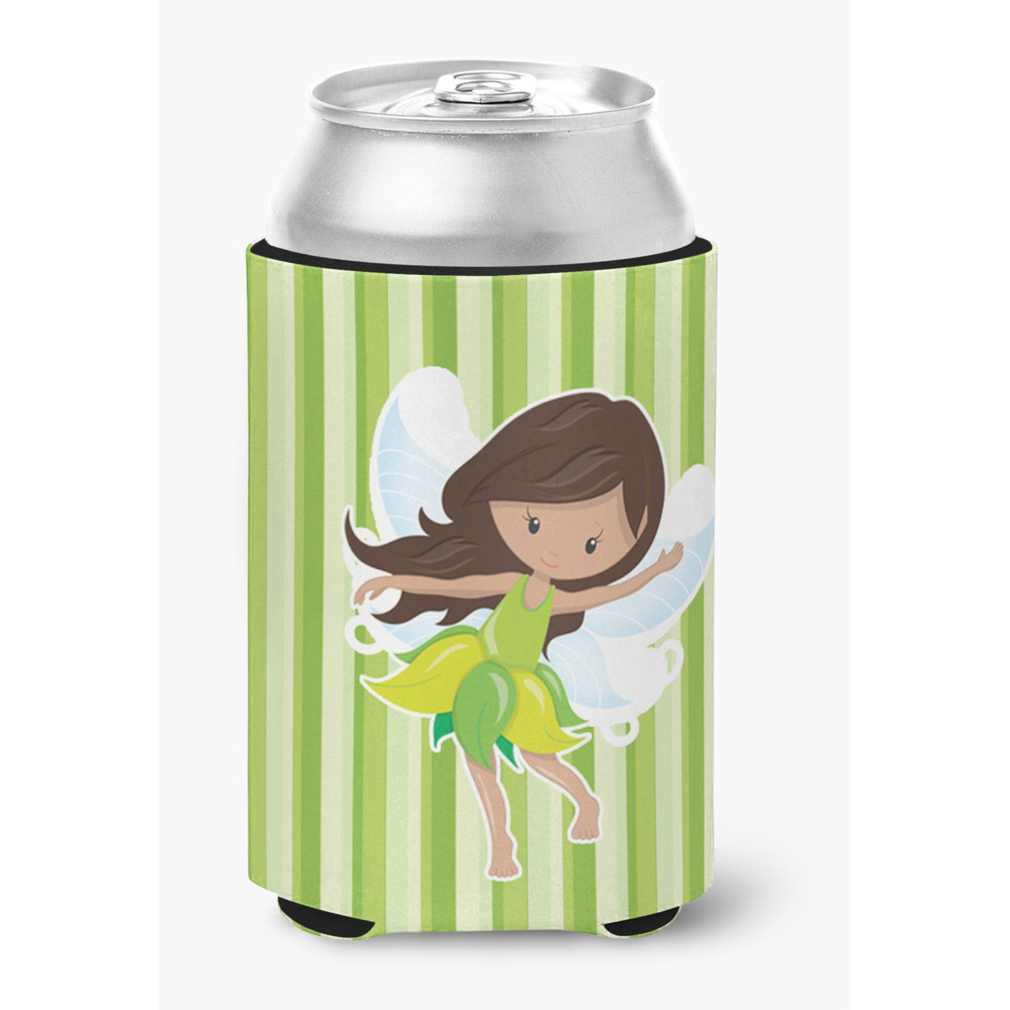 &quotCaroline's Treasures Fairy green Stripes Can or Bottle Hugger, Can Hugger, Multicolor"