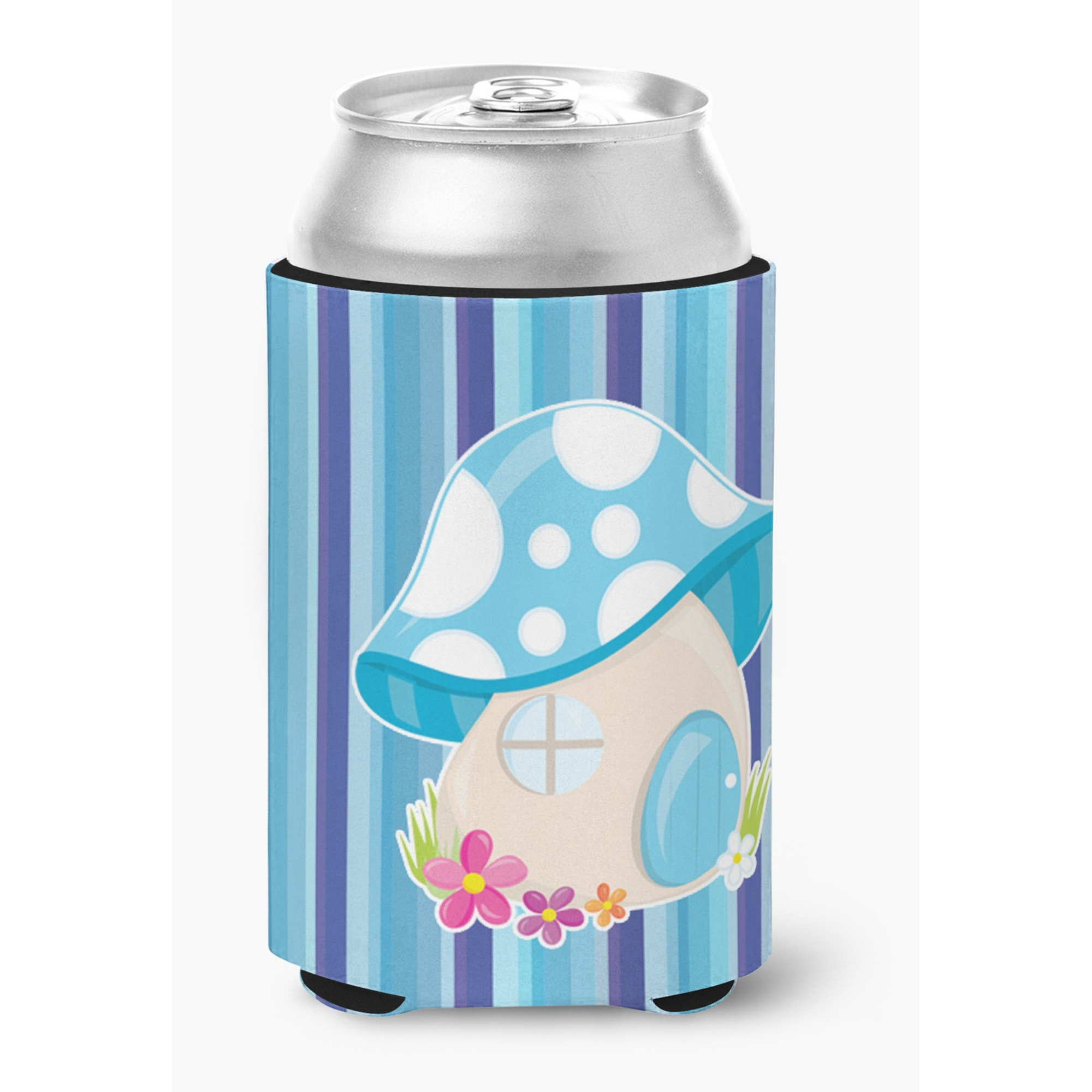 &quotCaroline's Treasures Fairy House Blue Stripes Can or Bottle Hugger, Multicolor"
