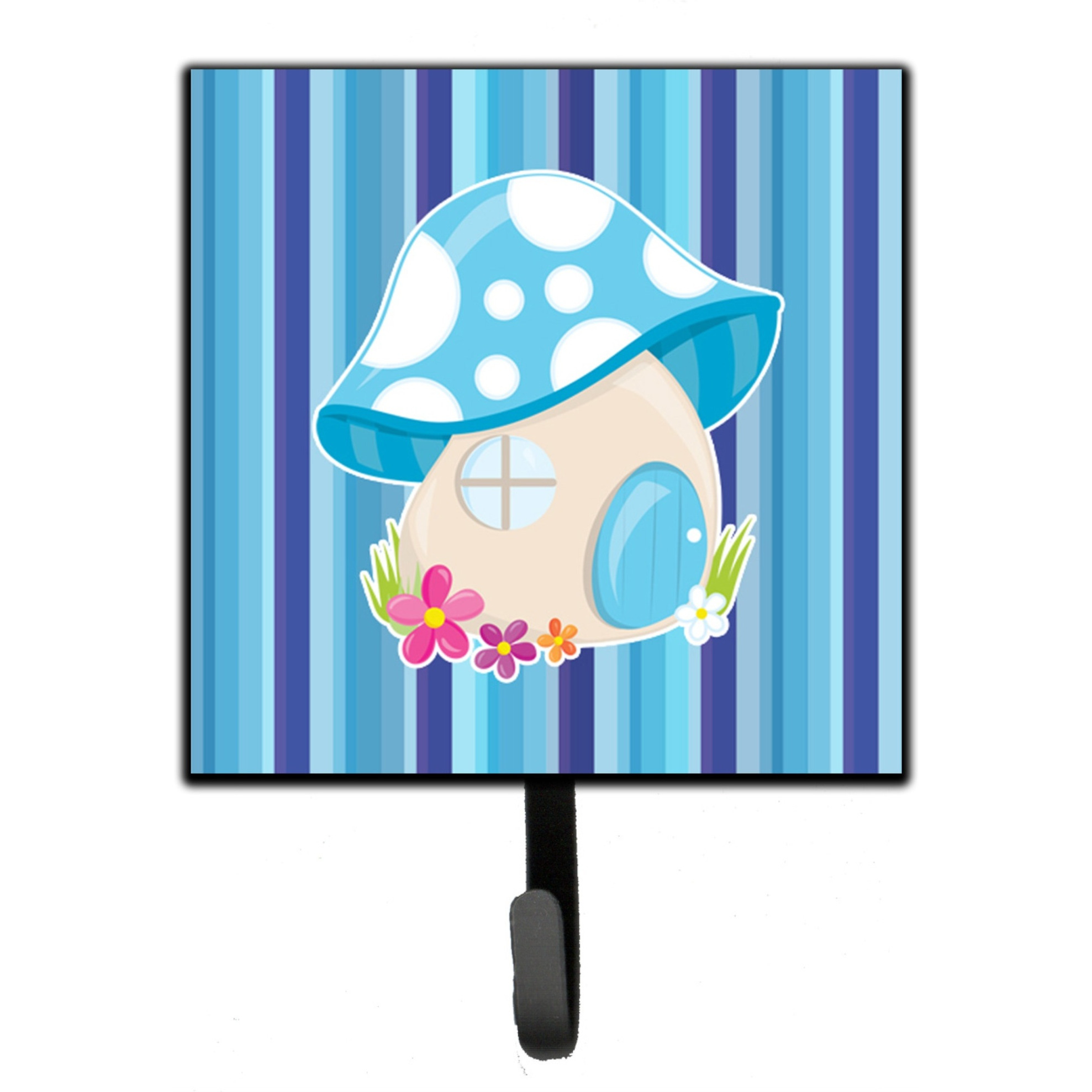 &quotCaroline's Treasures Fairy House Blue Stripes Wall Hook, Small, Multicolor"