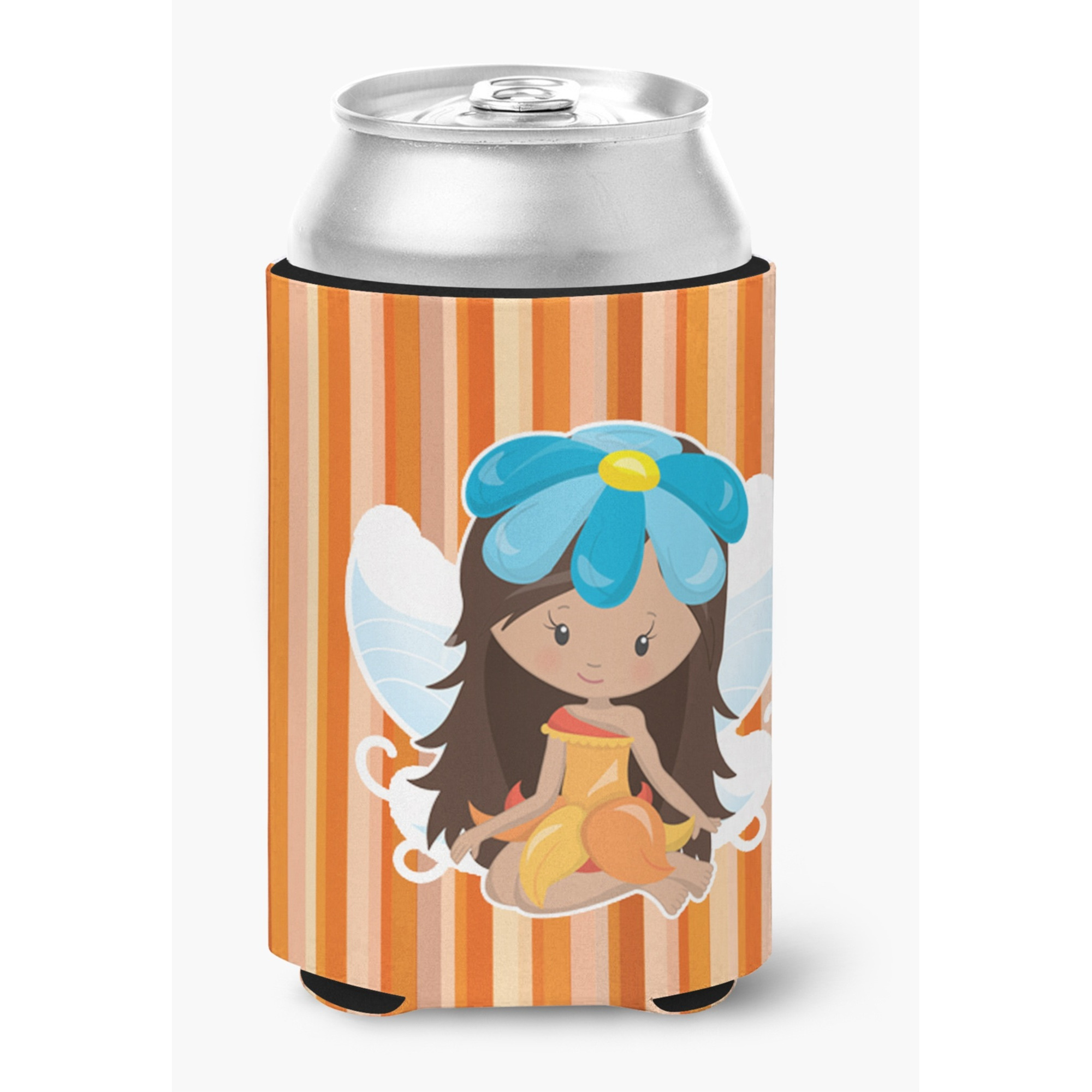 &quotCaroline's Treasures Fairy Orange Stripes Can or Bottle Hugger, Multicolor"